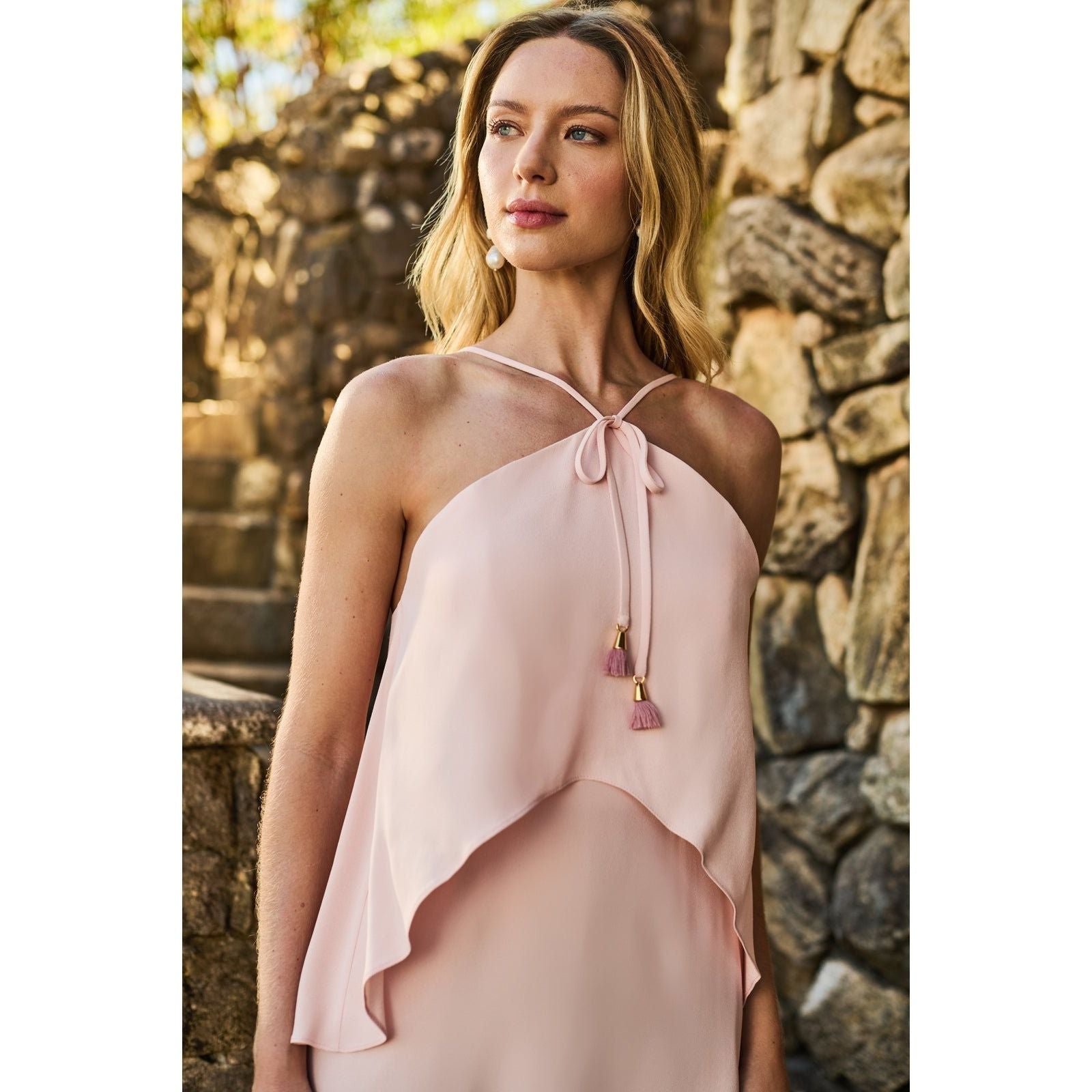 SHORT PINK FLOWY DRESS