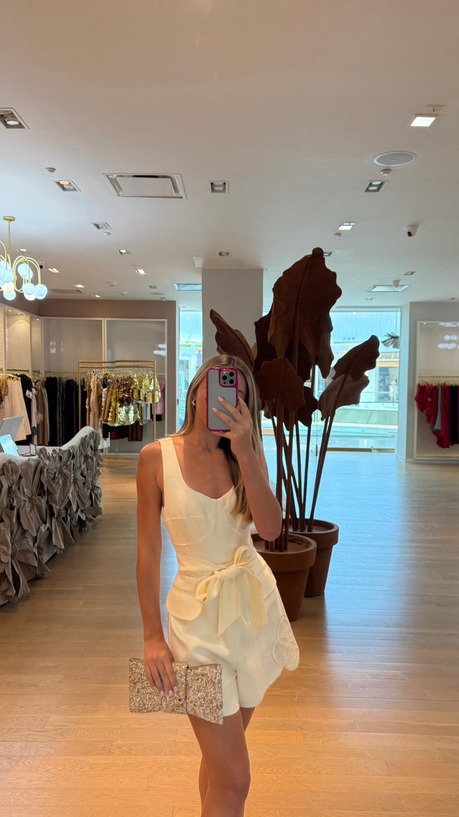 AMAR CREAM EMBROIDERED ROMPER