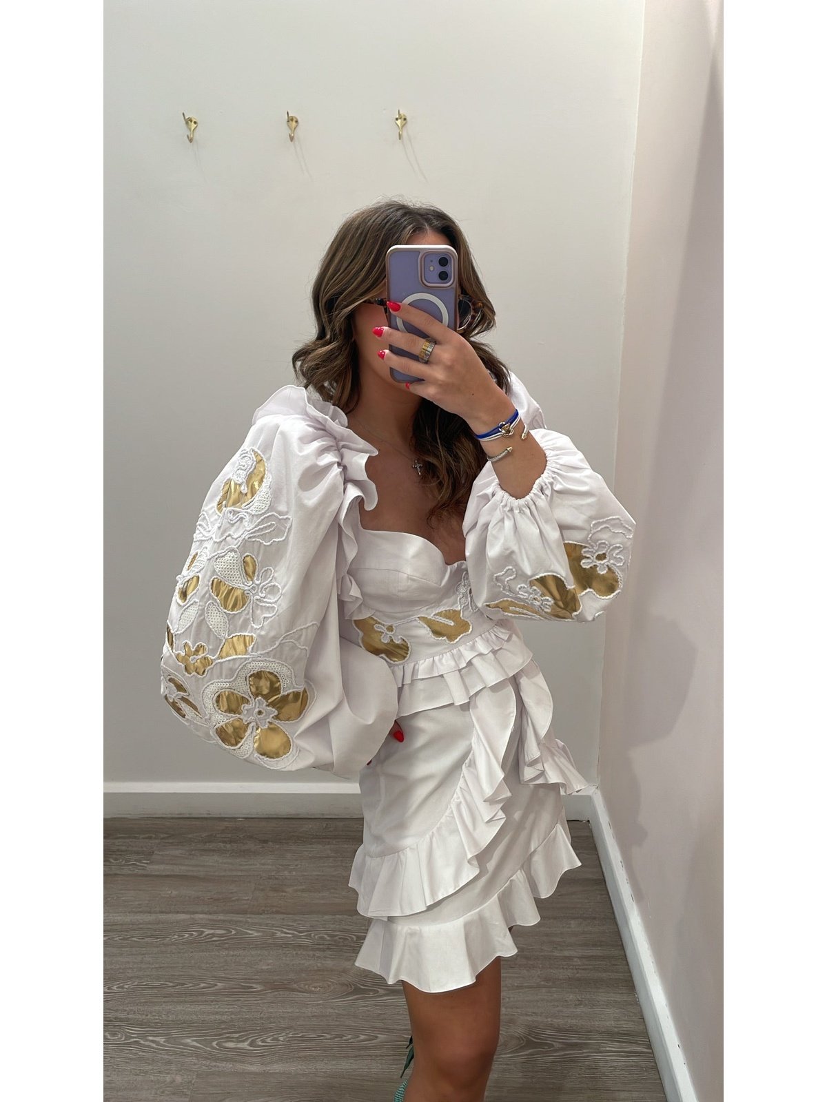 AMAR PUFFY GOLDEN SLEEVES DRESS