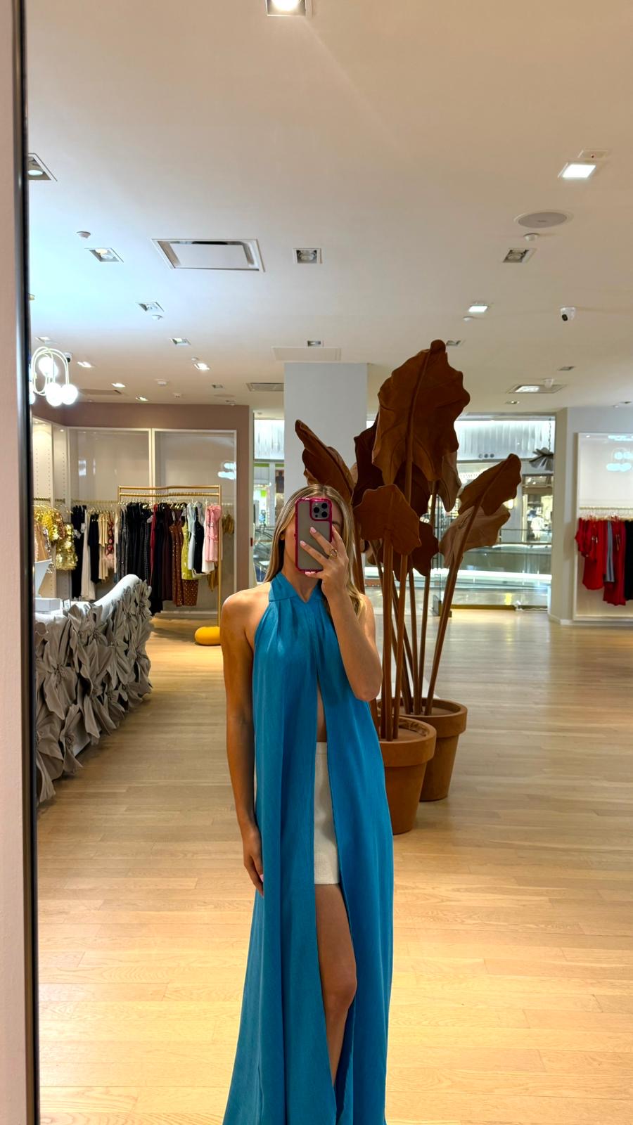 AMAR LONG HALTER BLOUSE