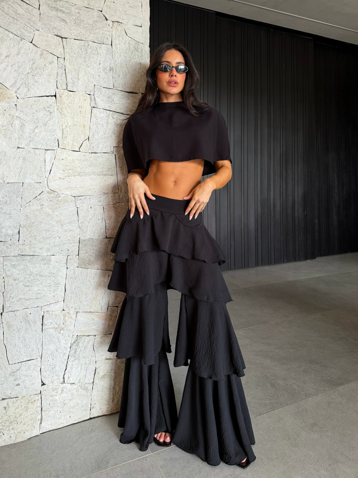 IARA RUFFLE AND CAPE MATCHING SET