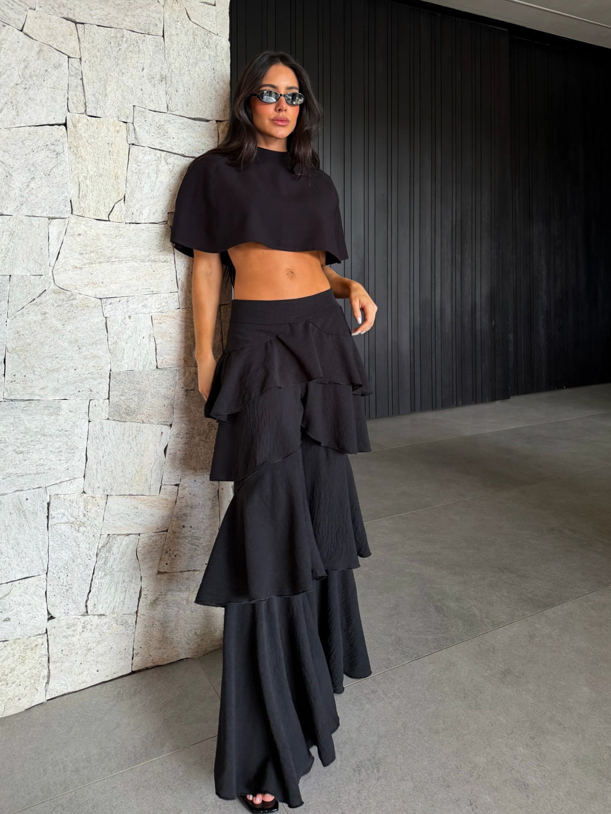 IARA RUFFLE AND CAPE MATCHING SET