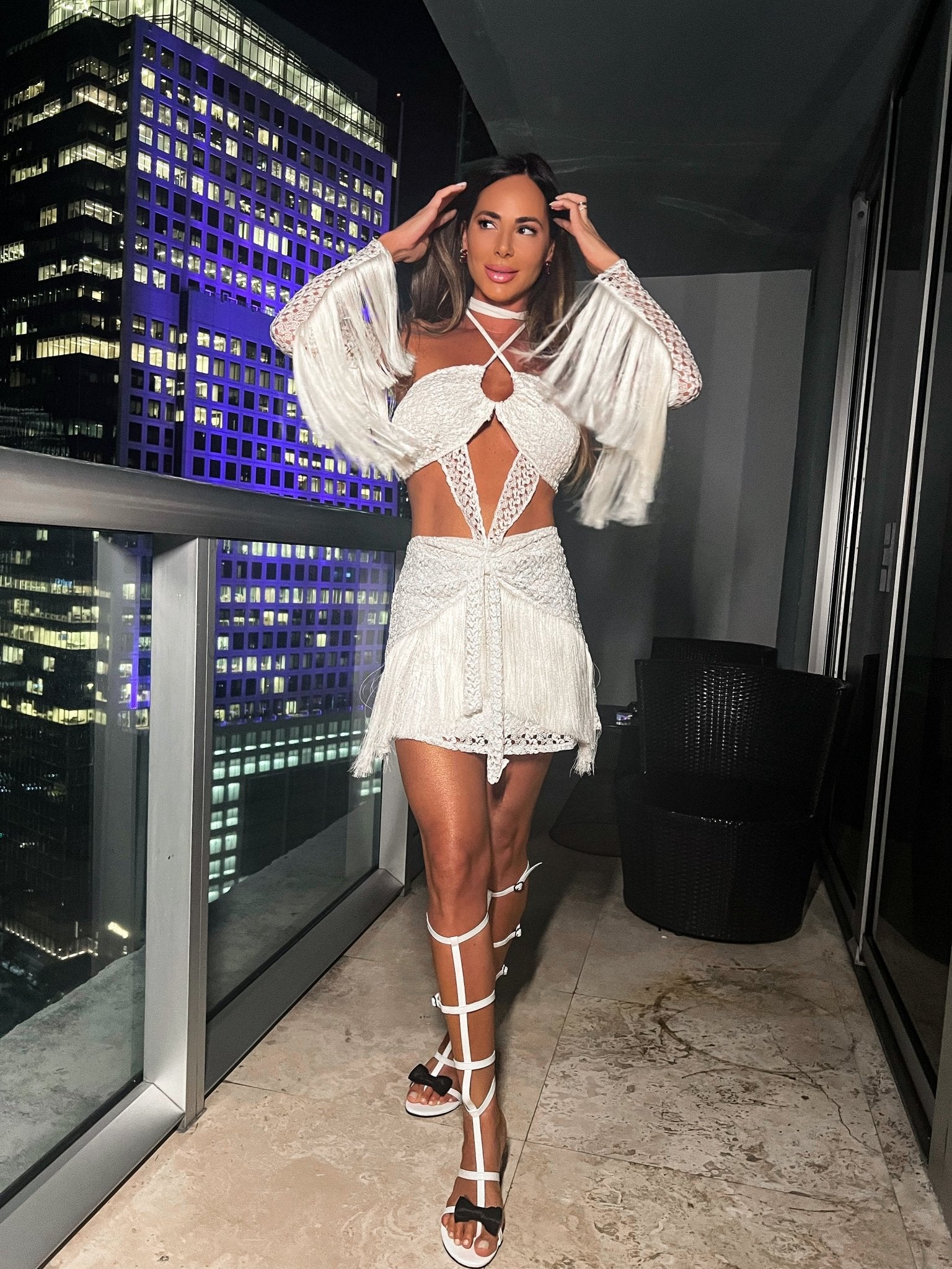 REMOVABLE SLEEVES SHORT DRESS