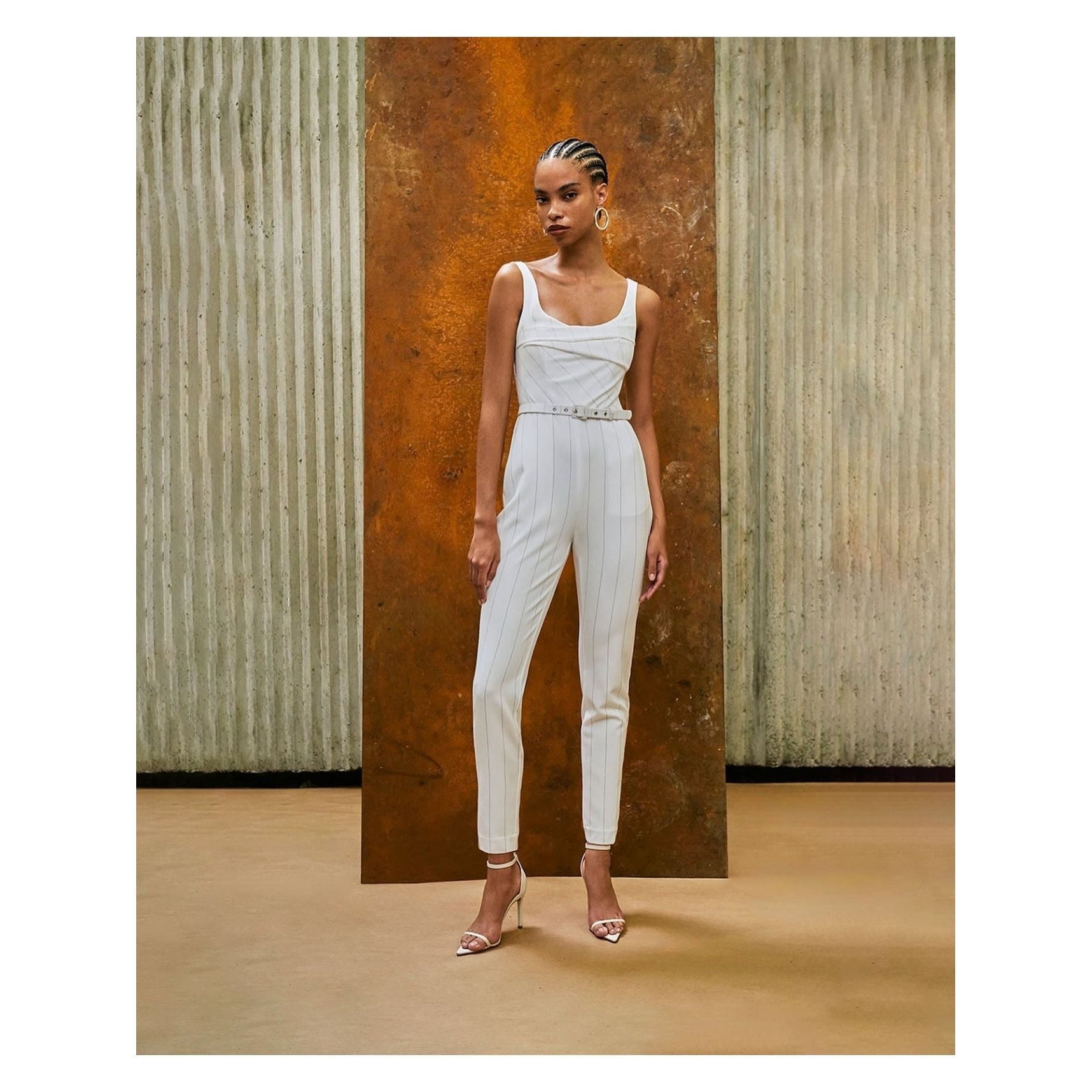 TD WHITE STRIPES JUMPSUIT