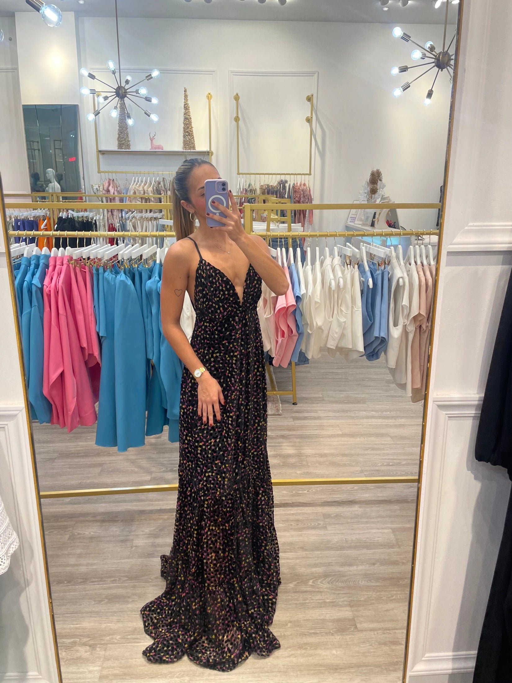 SCLUB LONG POLKA DOT DRESS