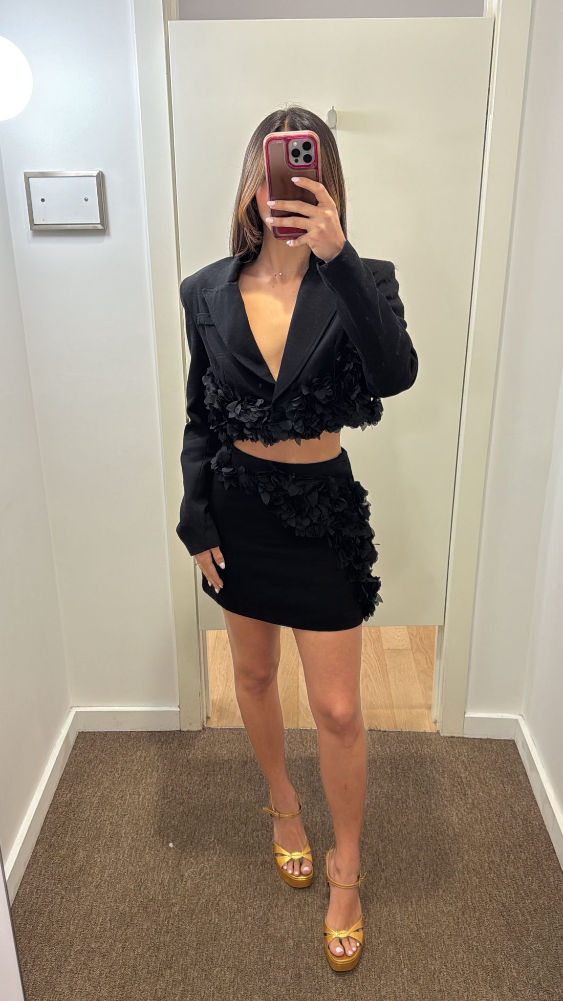 AMAR APLIQUE SHORT SKIRT SET