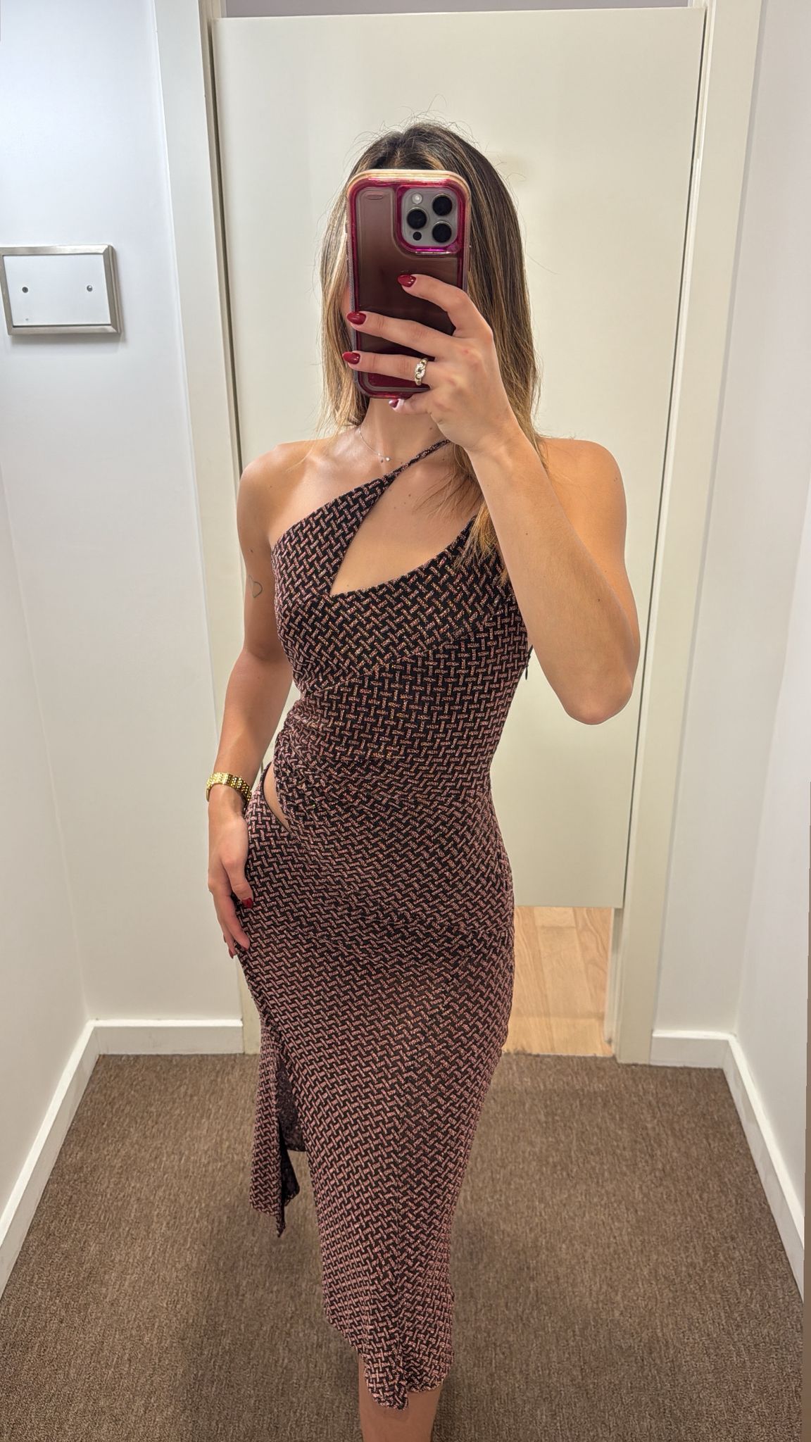 SKAZI CUT OUT LONG ROSE GOLD