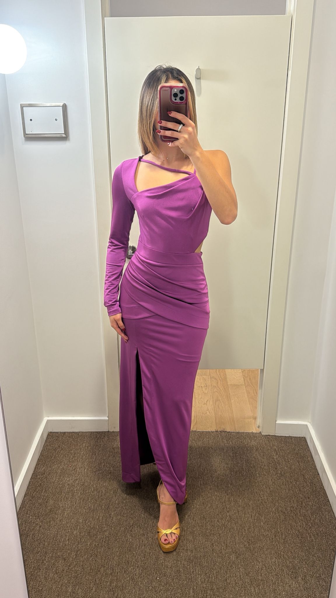 TD PURPLE ONE SHOULDER DRESS