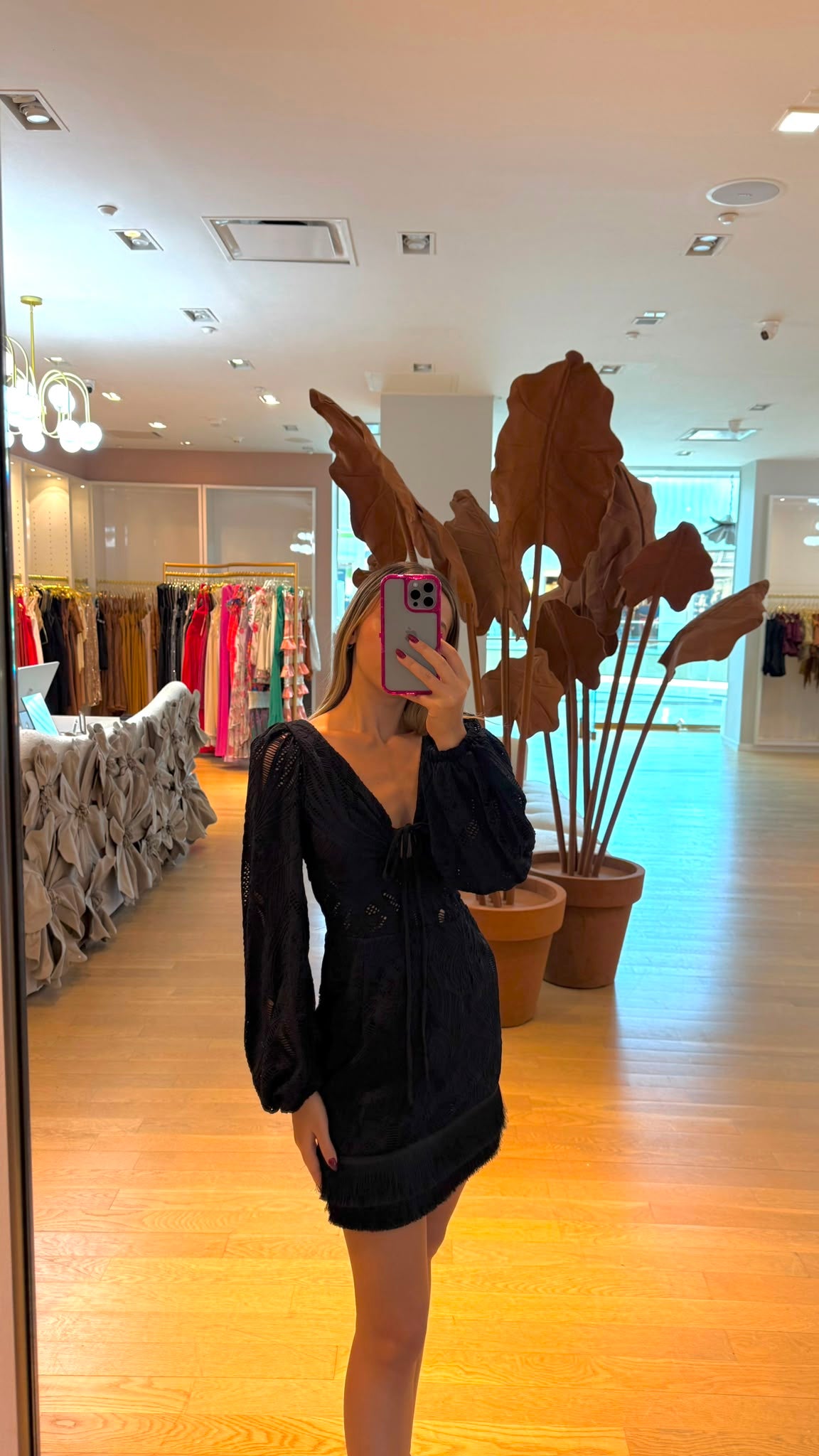 PB BLACK FRINGES DRESS