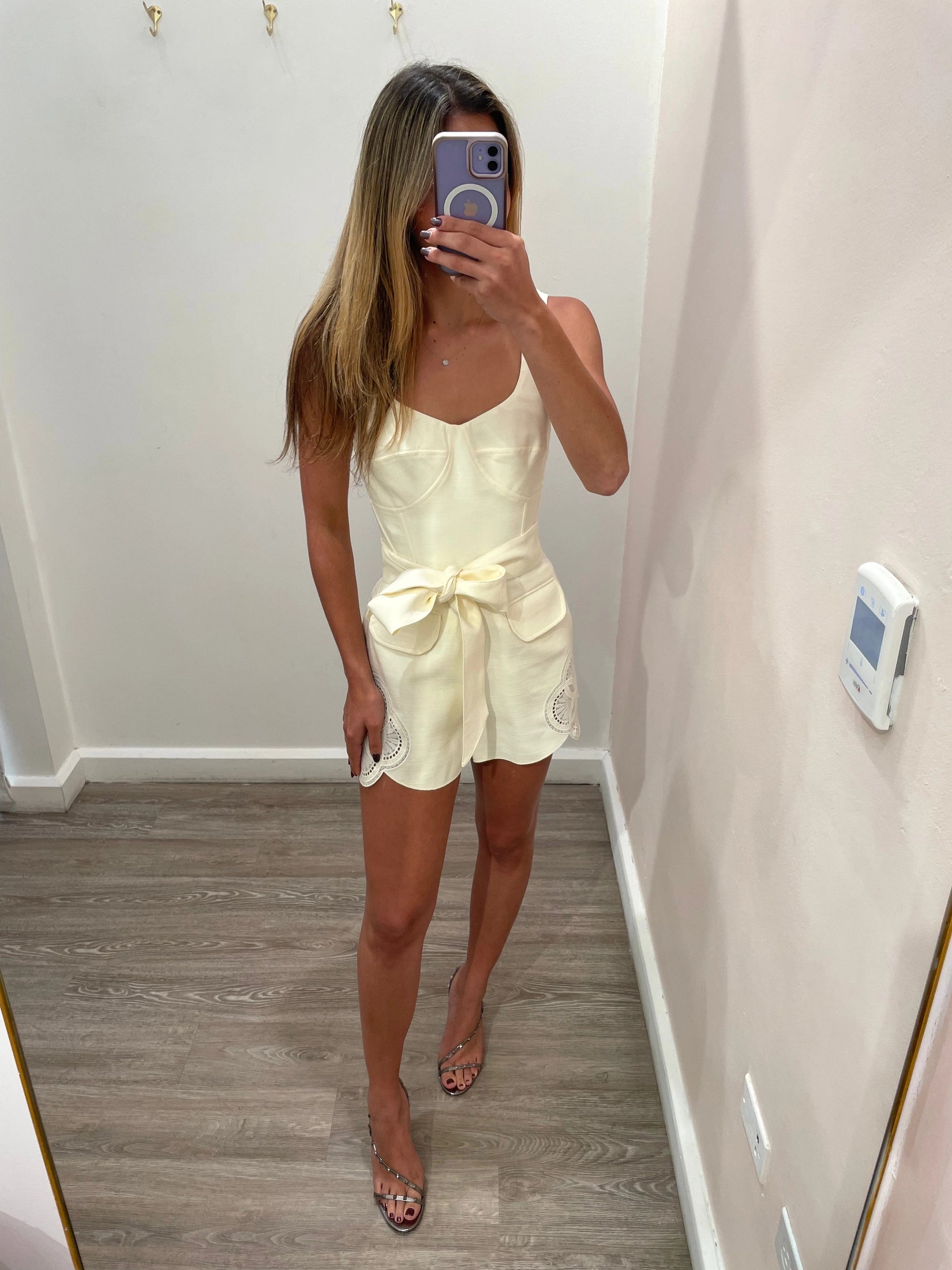 AMAR CREAM EMBROIDERED ROMPER