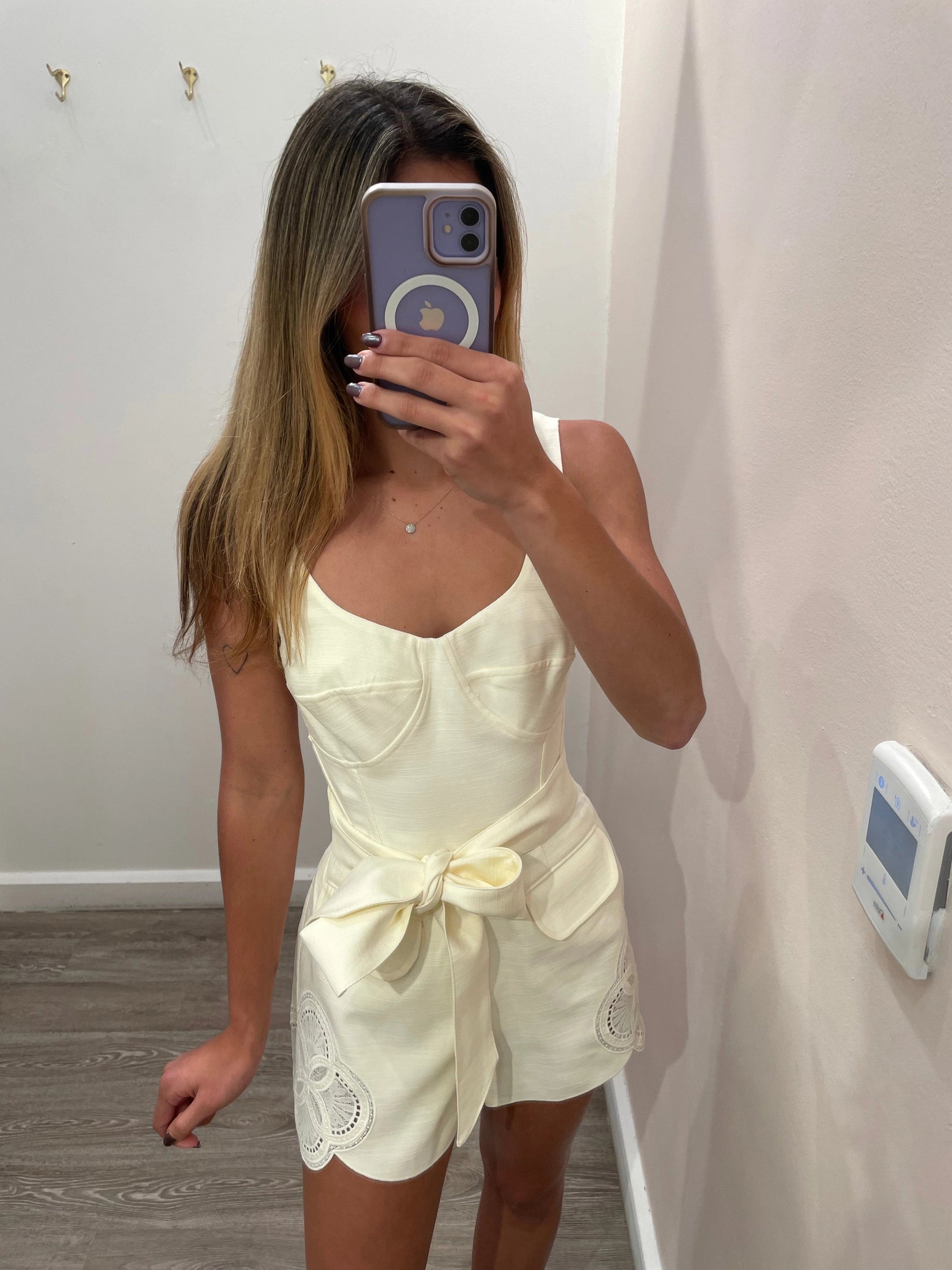 AMAR CREAM EMBROIDERED ROMPER