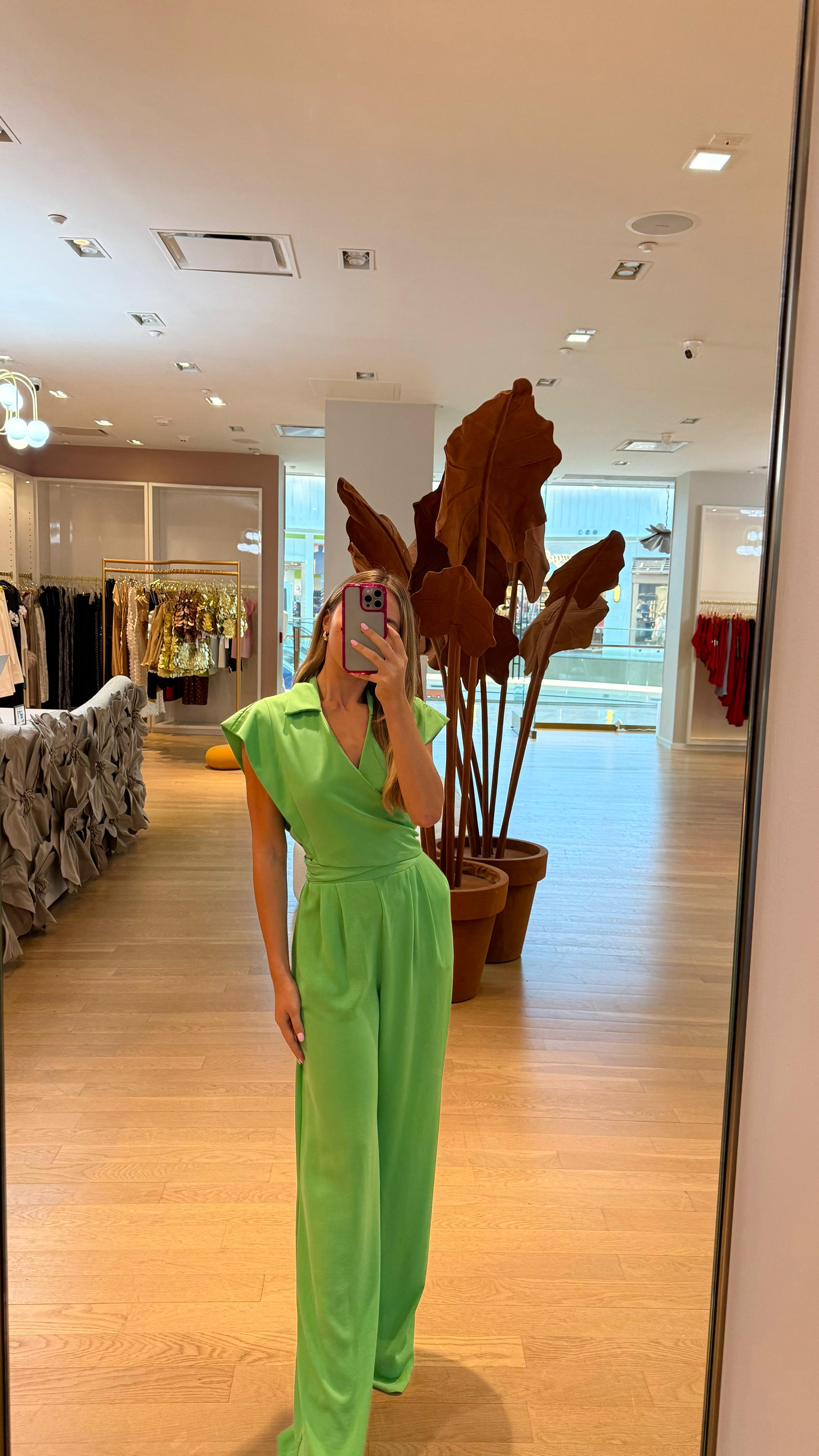 GREEN TD TIE JUMPSUIT
