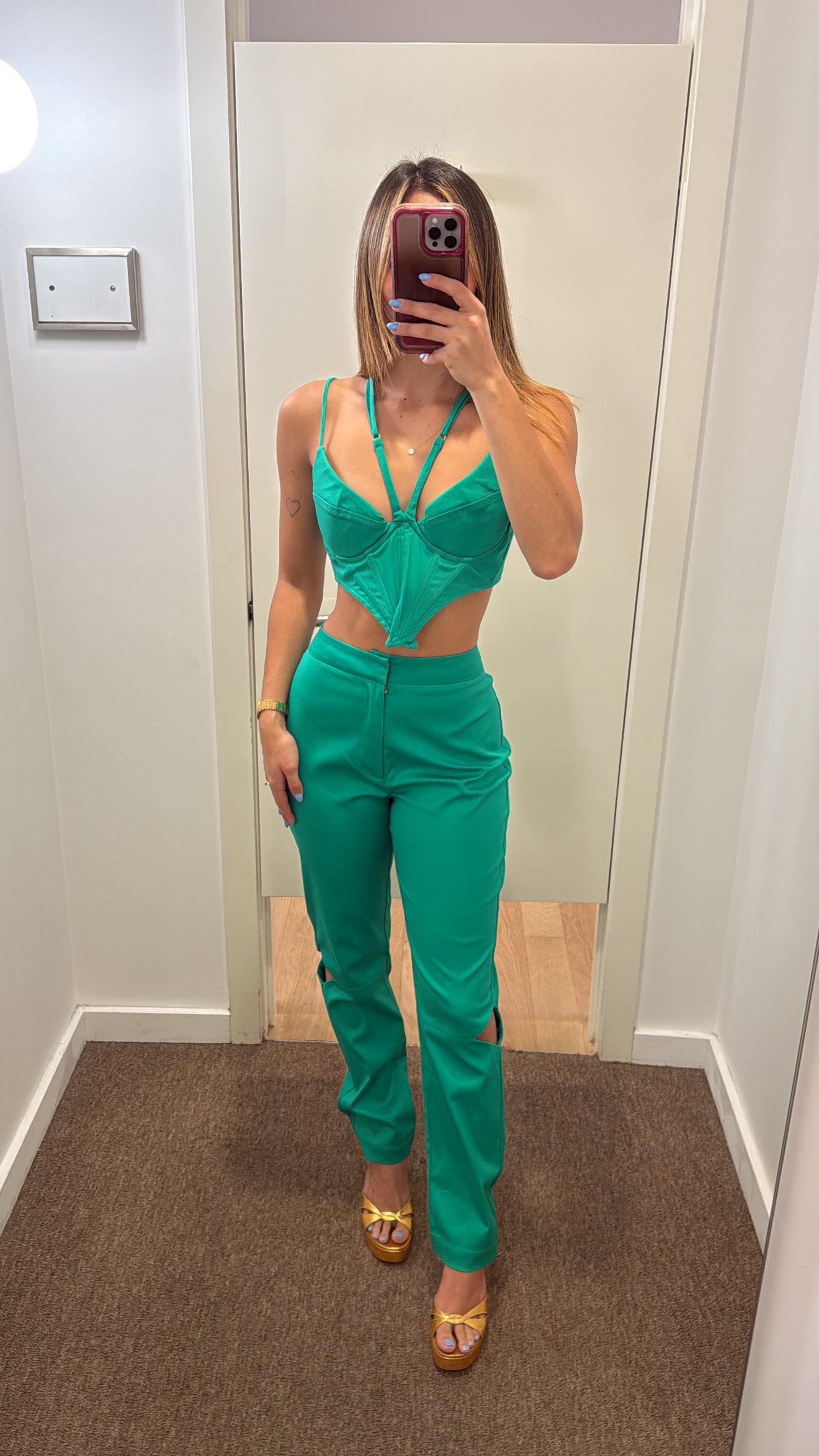 TD GREEN CORSET SET