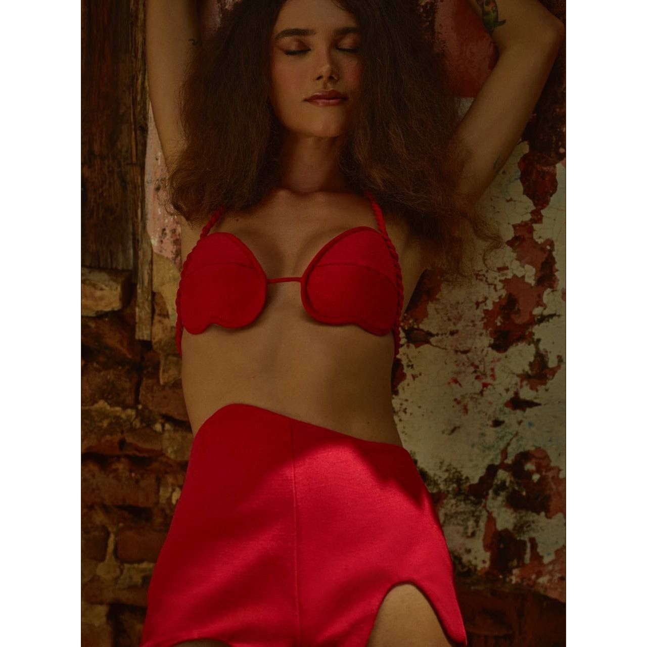 HL RED FLAME HEART TOP