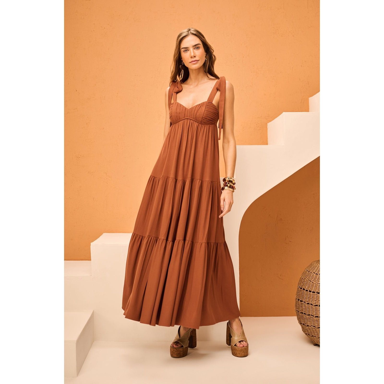 MAXI MIDI DRAPPED DRESS