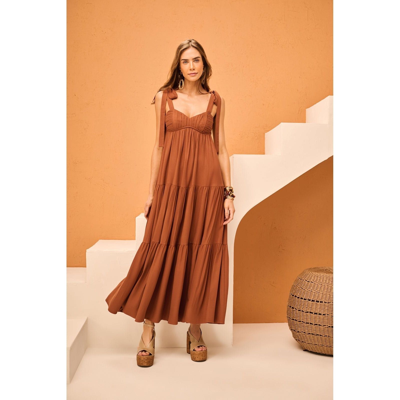 MAXI MIDI DRAPPED DRESS
