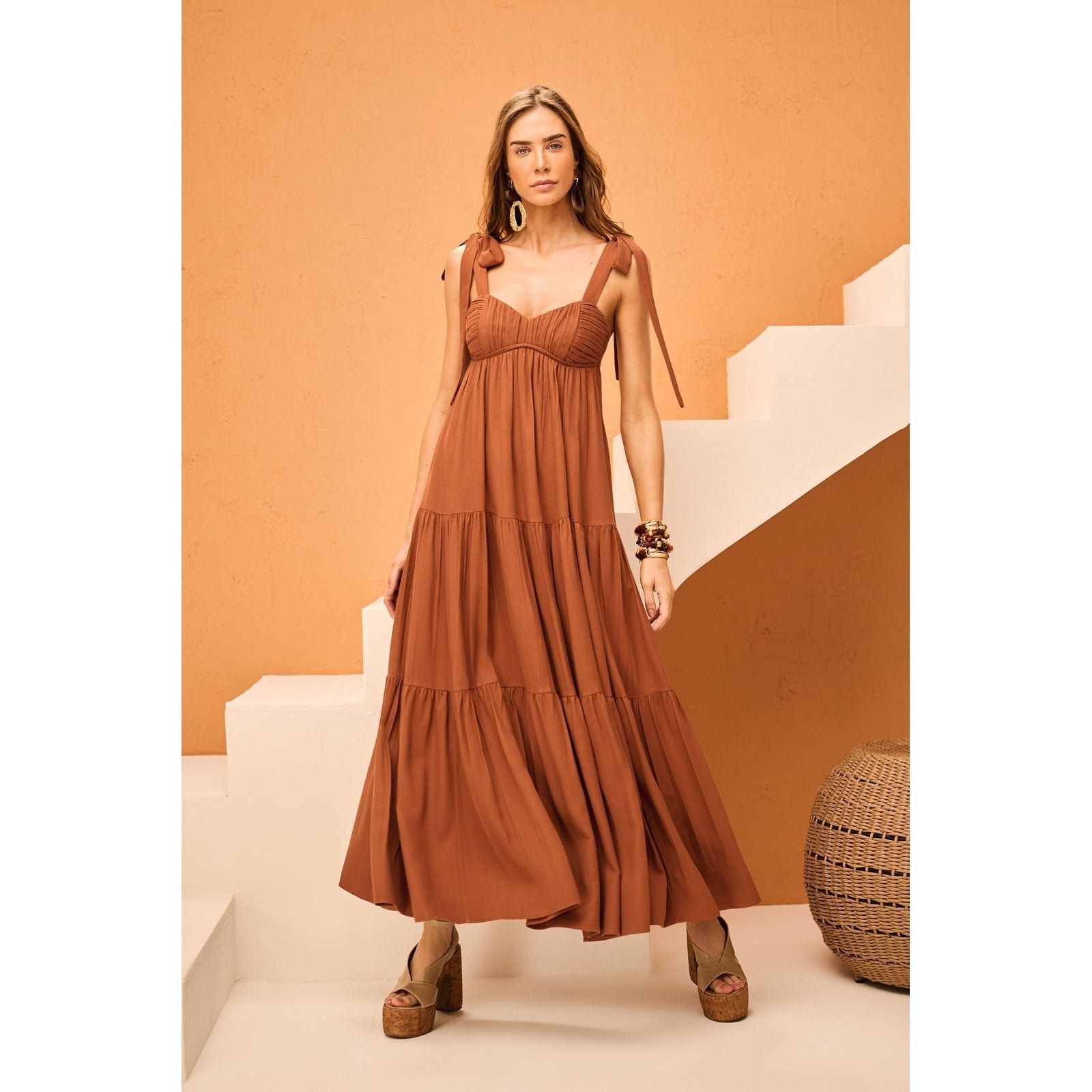 MAXI MIDI DRAPPED DRESS