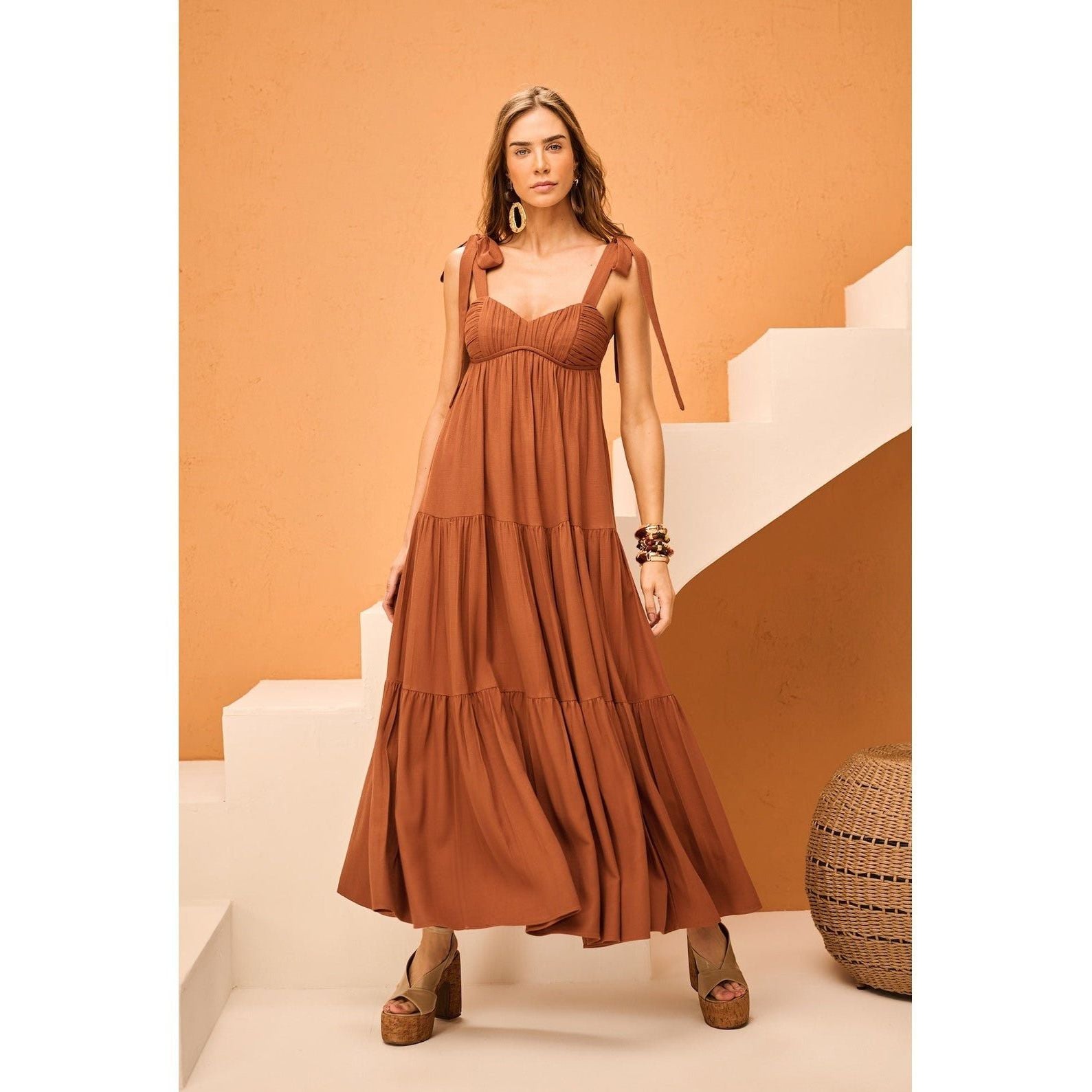MAXI MIDI DRAPPED DRESS