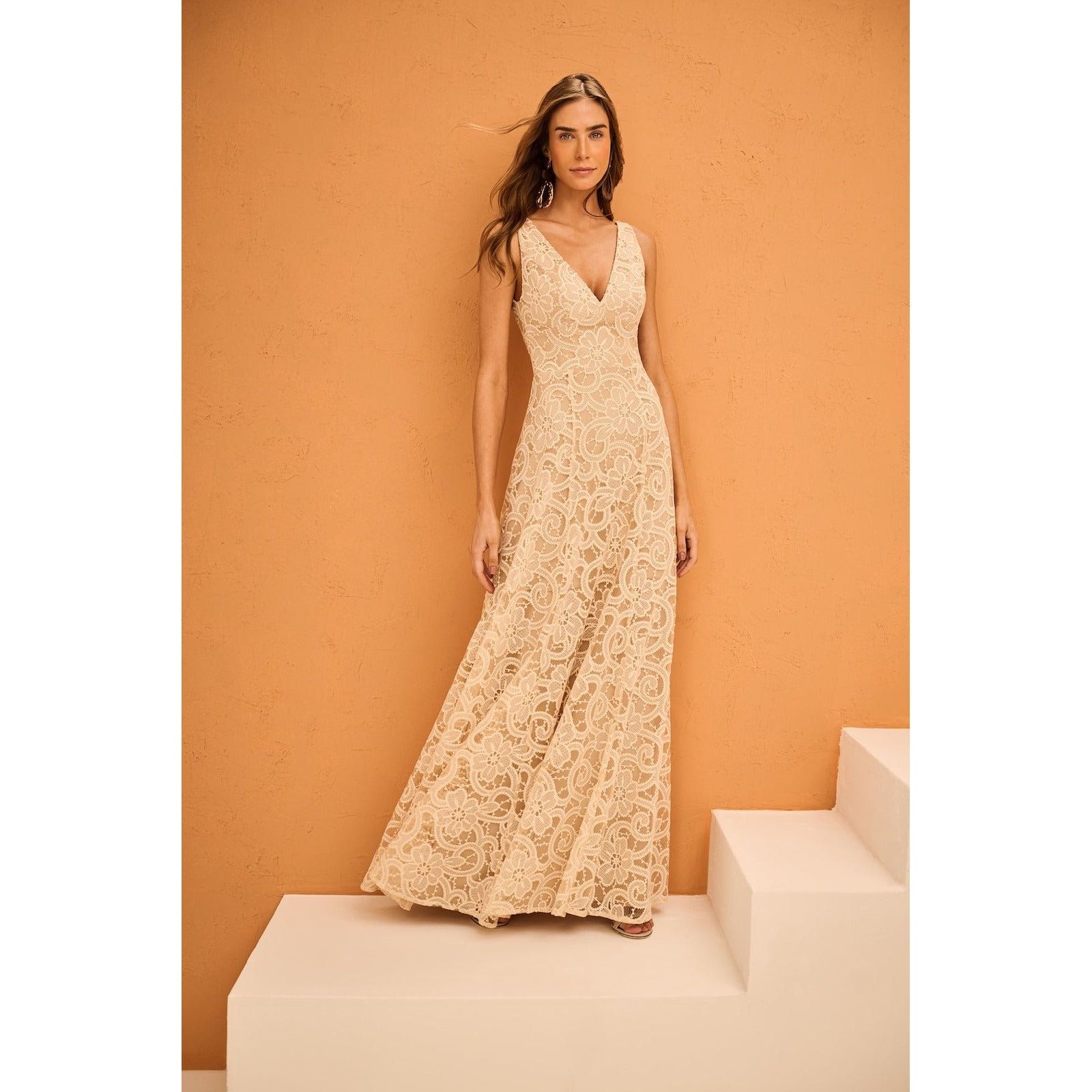 SK FLOWER EMBROIDERY GOWN