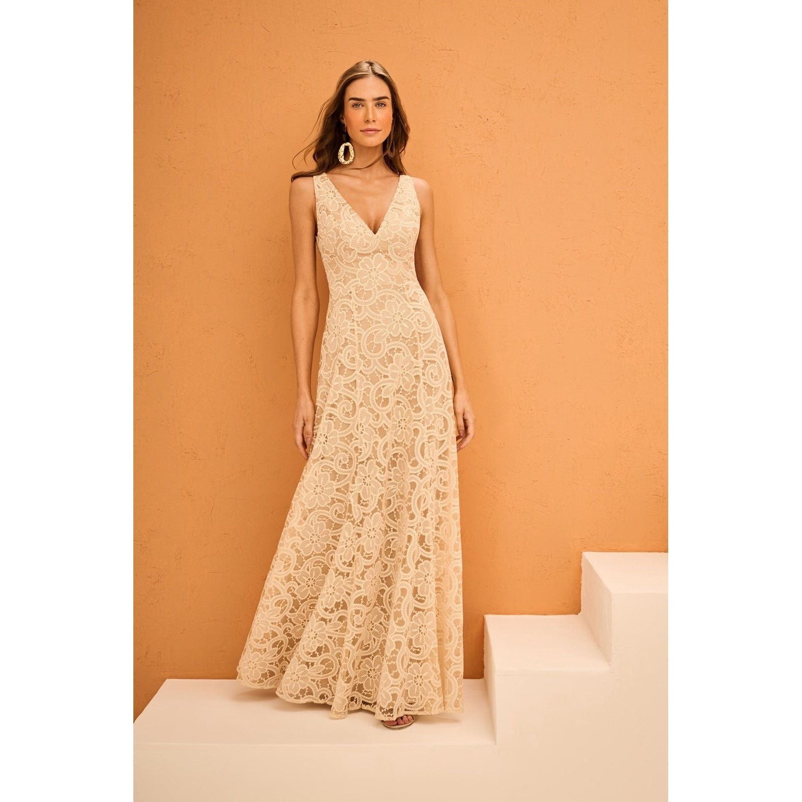 SK FLOWER EMBROIDERY GOWN