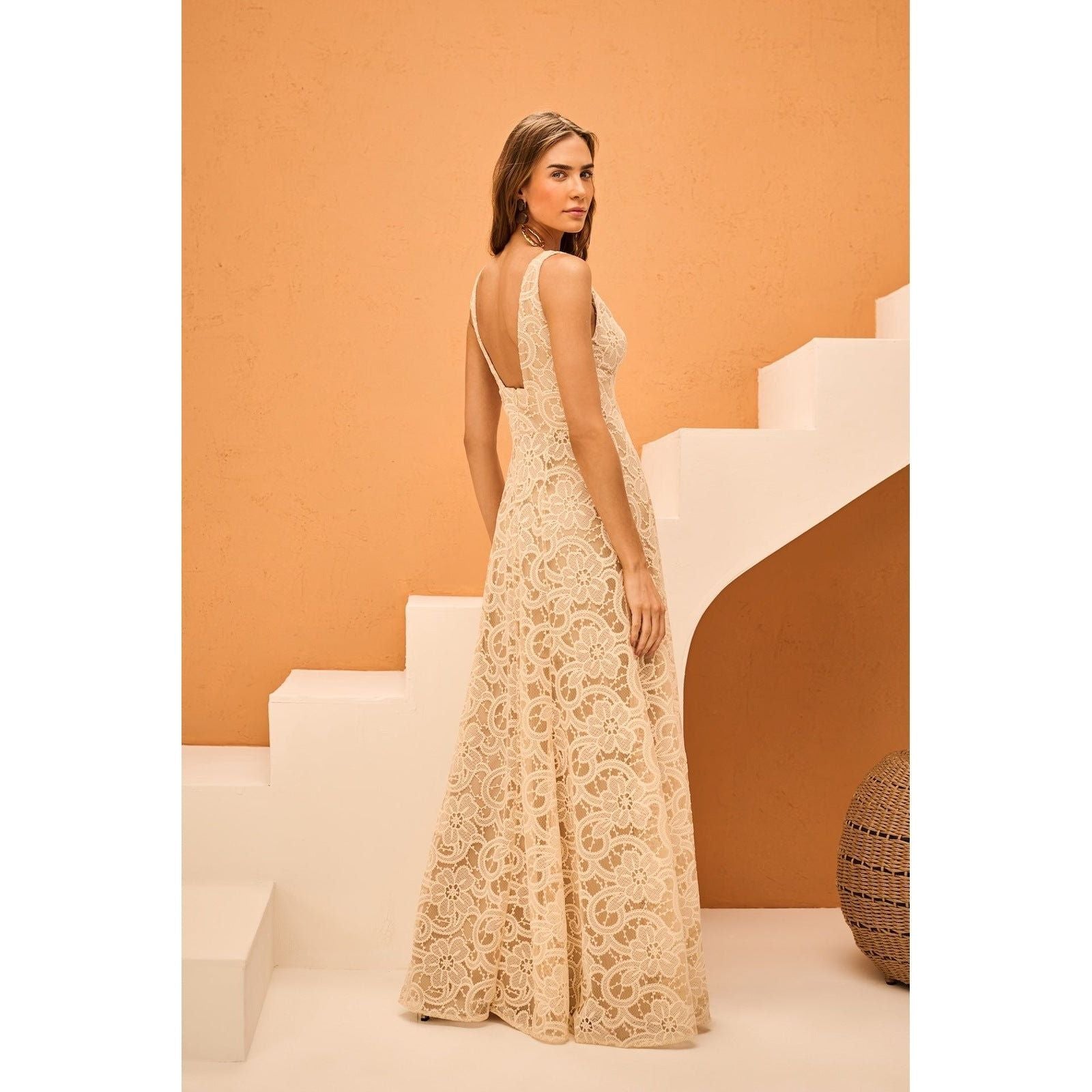 SK FLOWER EMBROIDERY GOWN