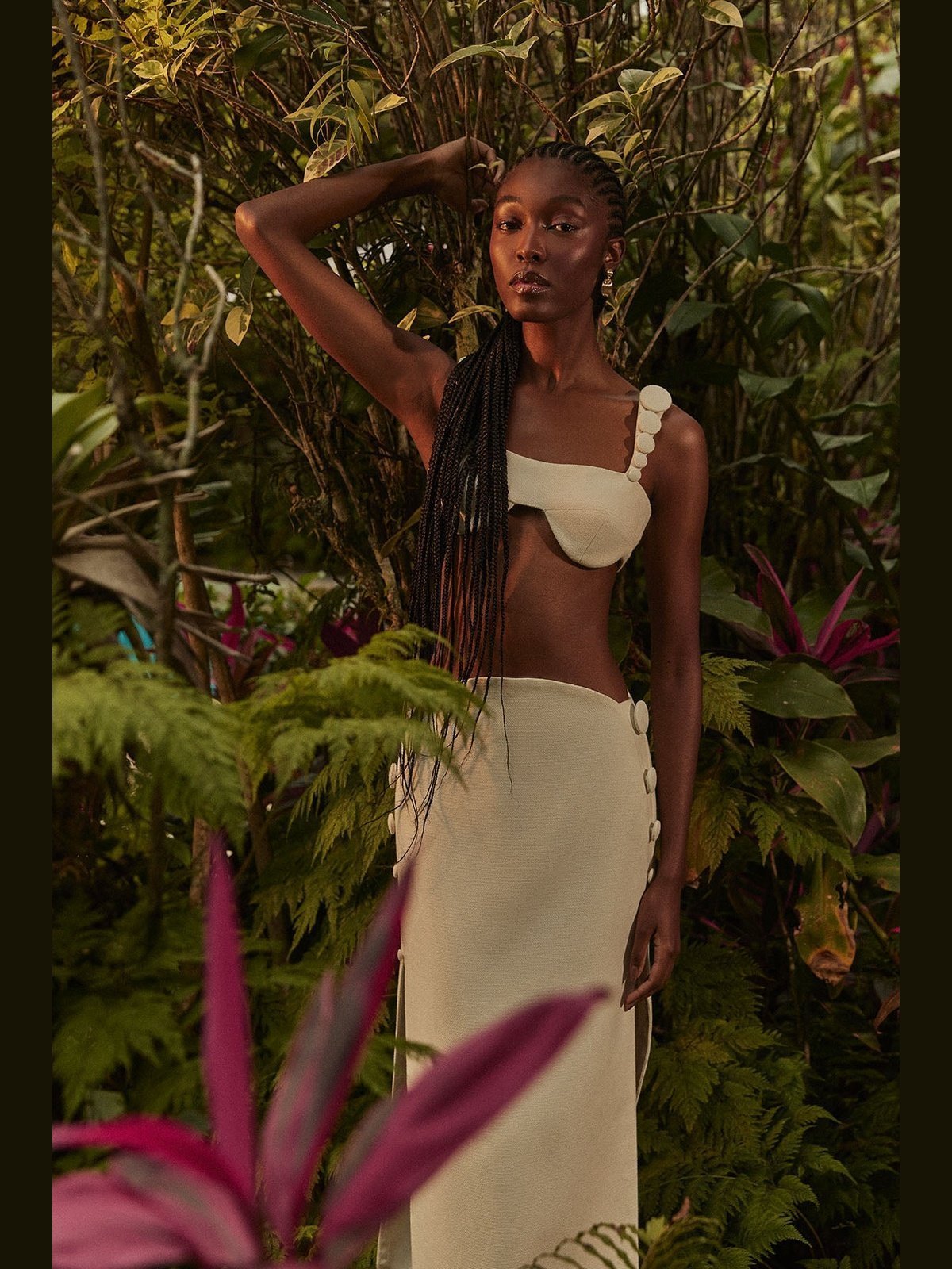 HL CIRCLES OFF WHITE TRAMA SKIRT