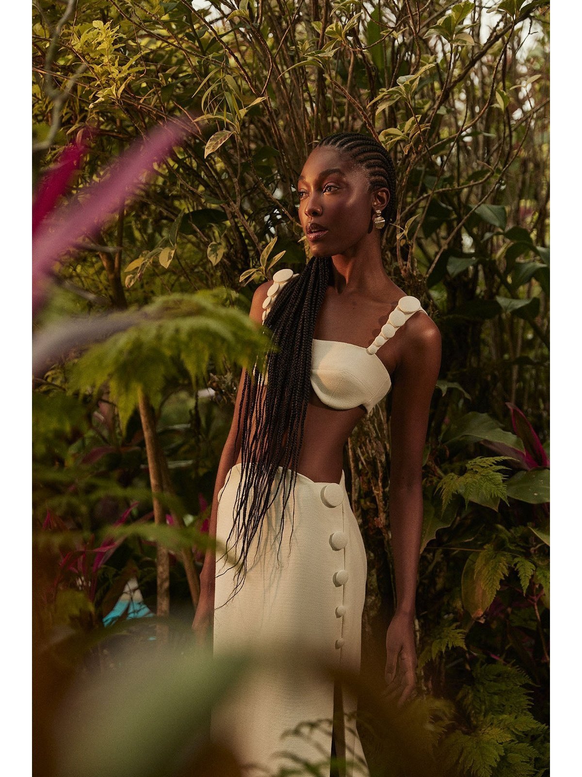 HL CIRCLES OFF WHITE TRAMA SKIRT
