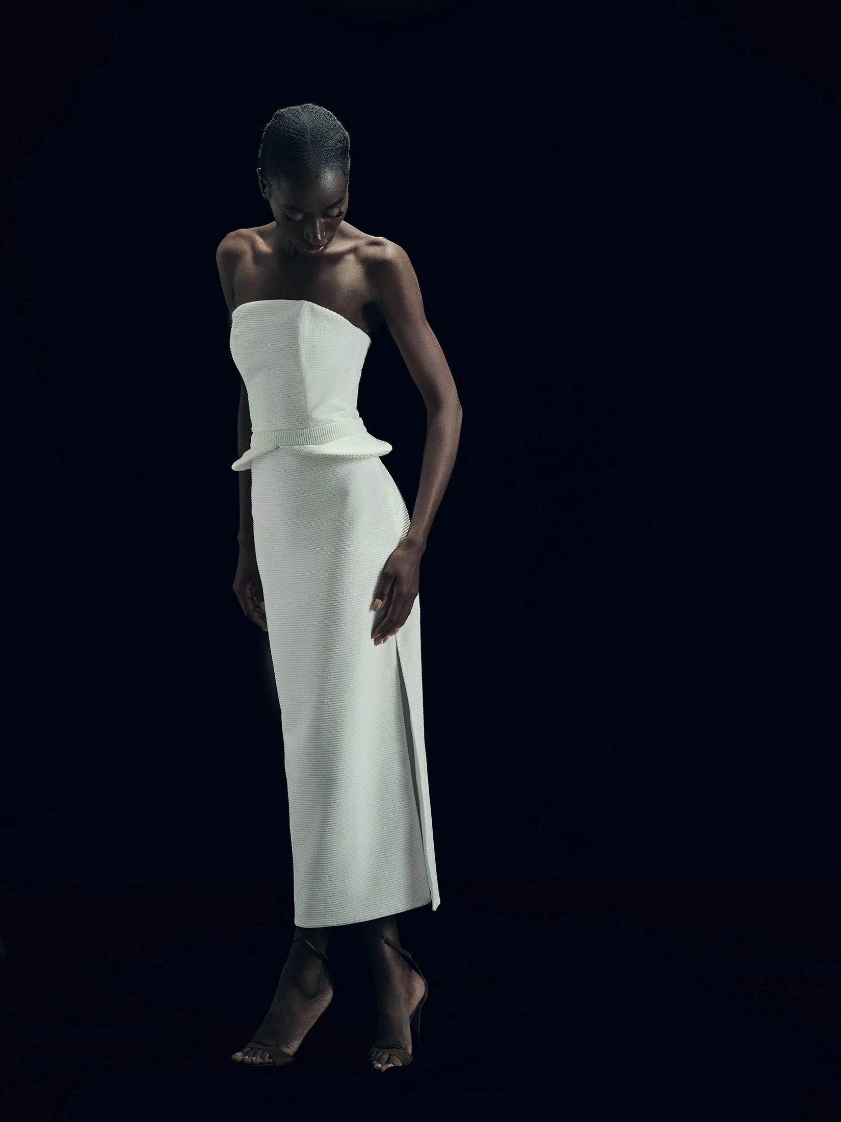 HL PONTES MIDI DRESS - WHITE