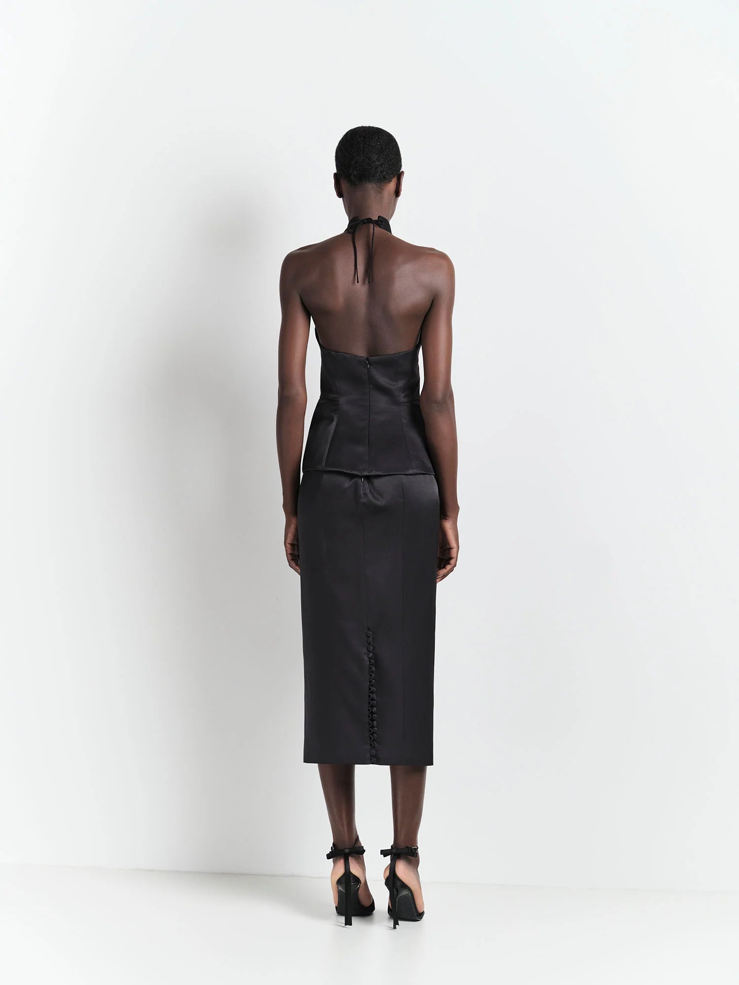 HL MOULAGE MIDI SKIRT - BLACK