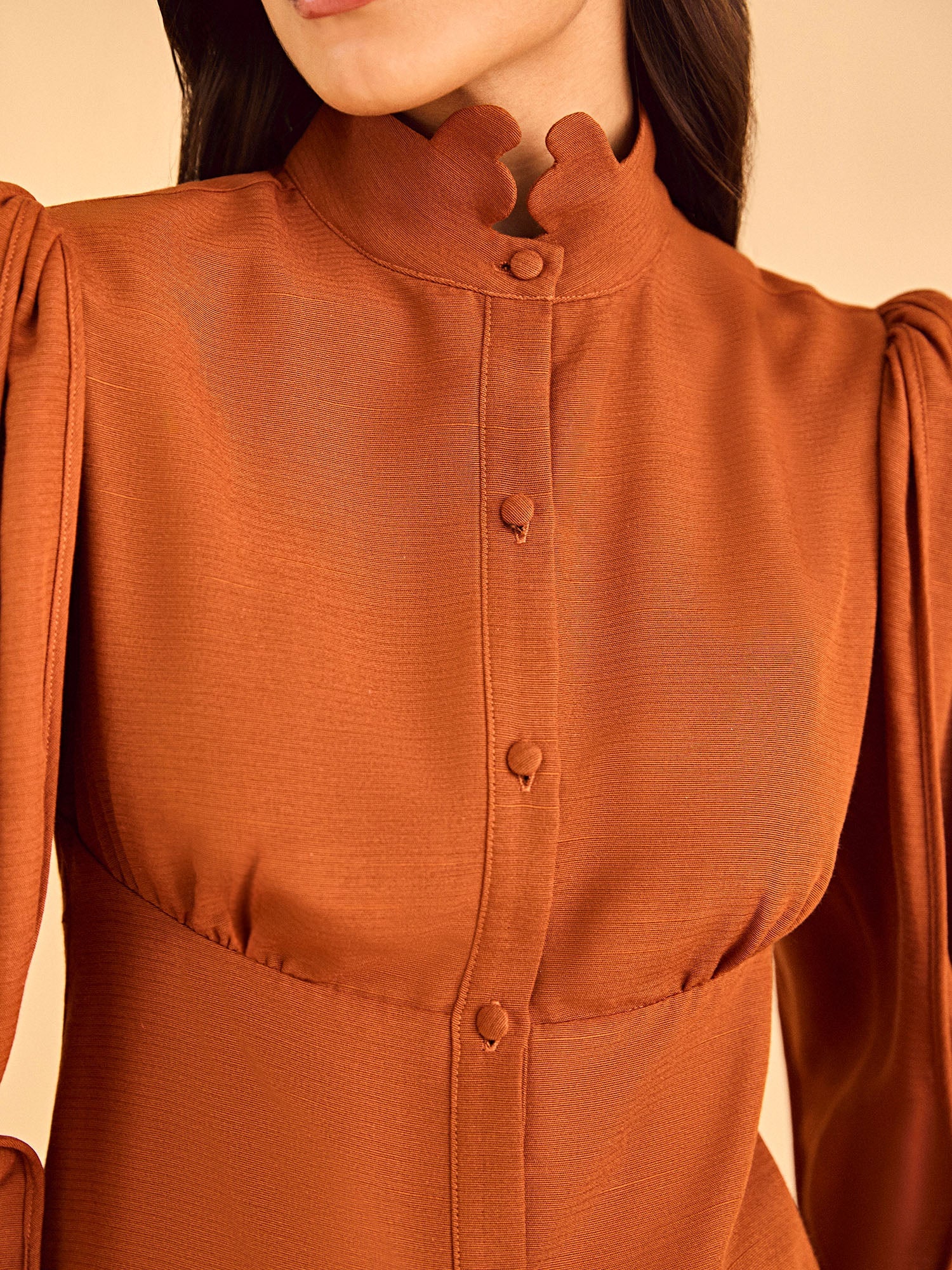 HL CAJU BLOUSE - BROWN