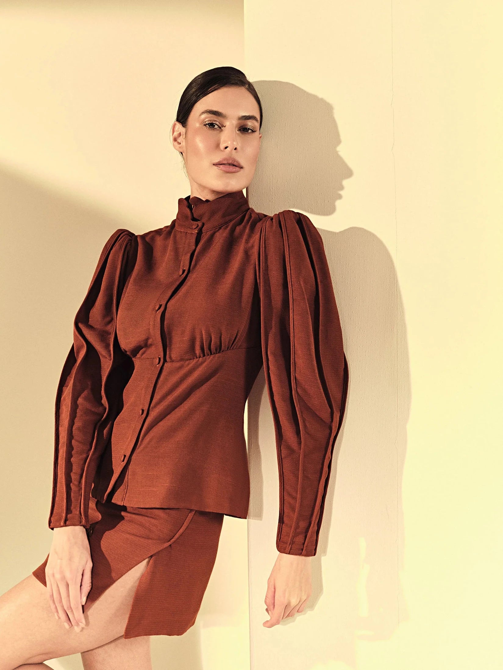 HL CAJU BLOUSE - BROWN