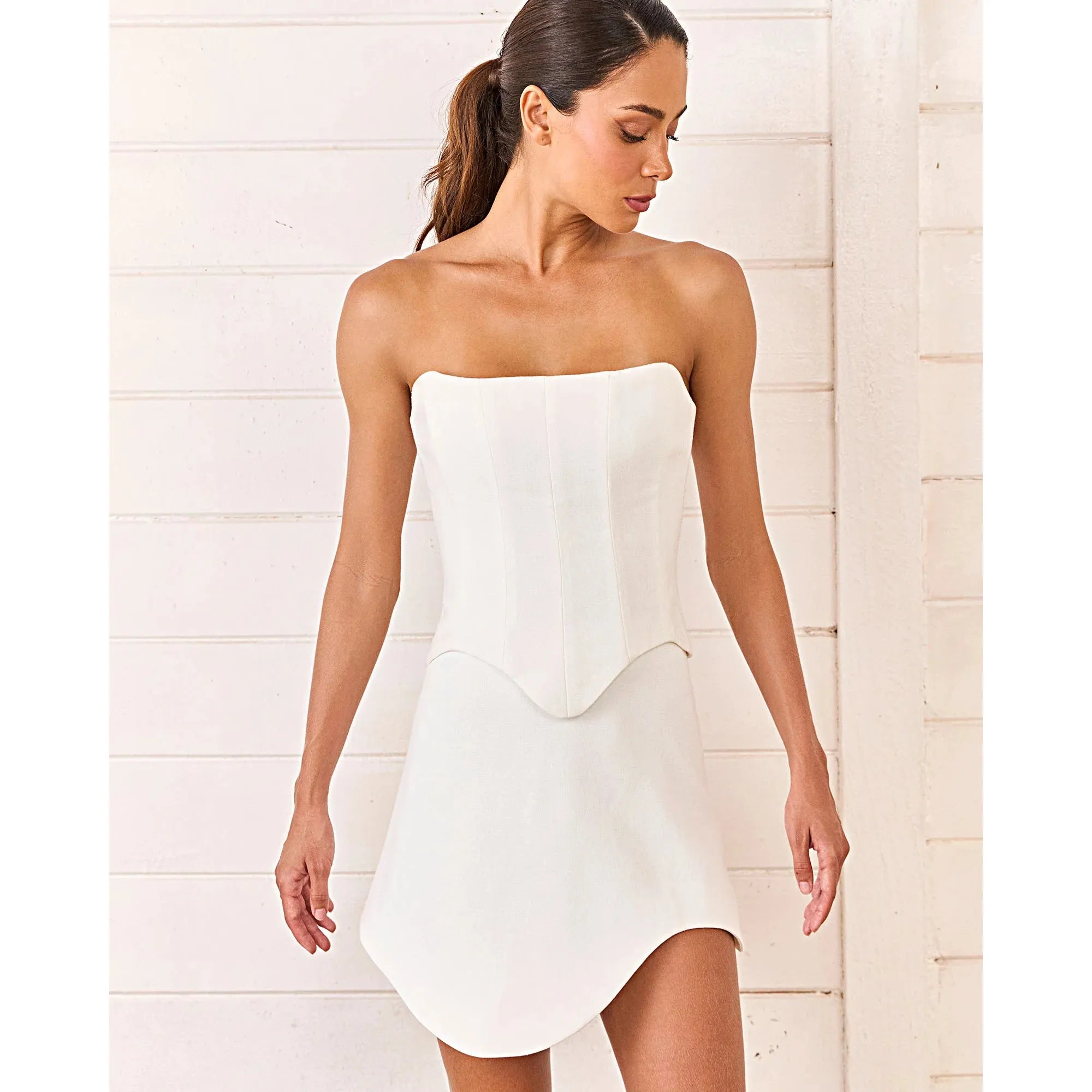HL CORSET RECORTES OFF WHITE