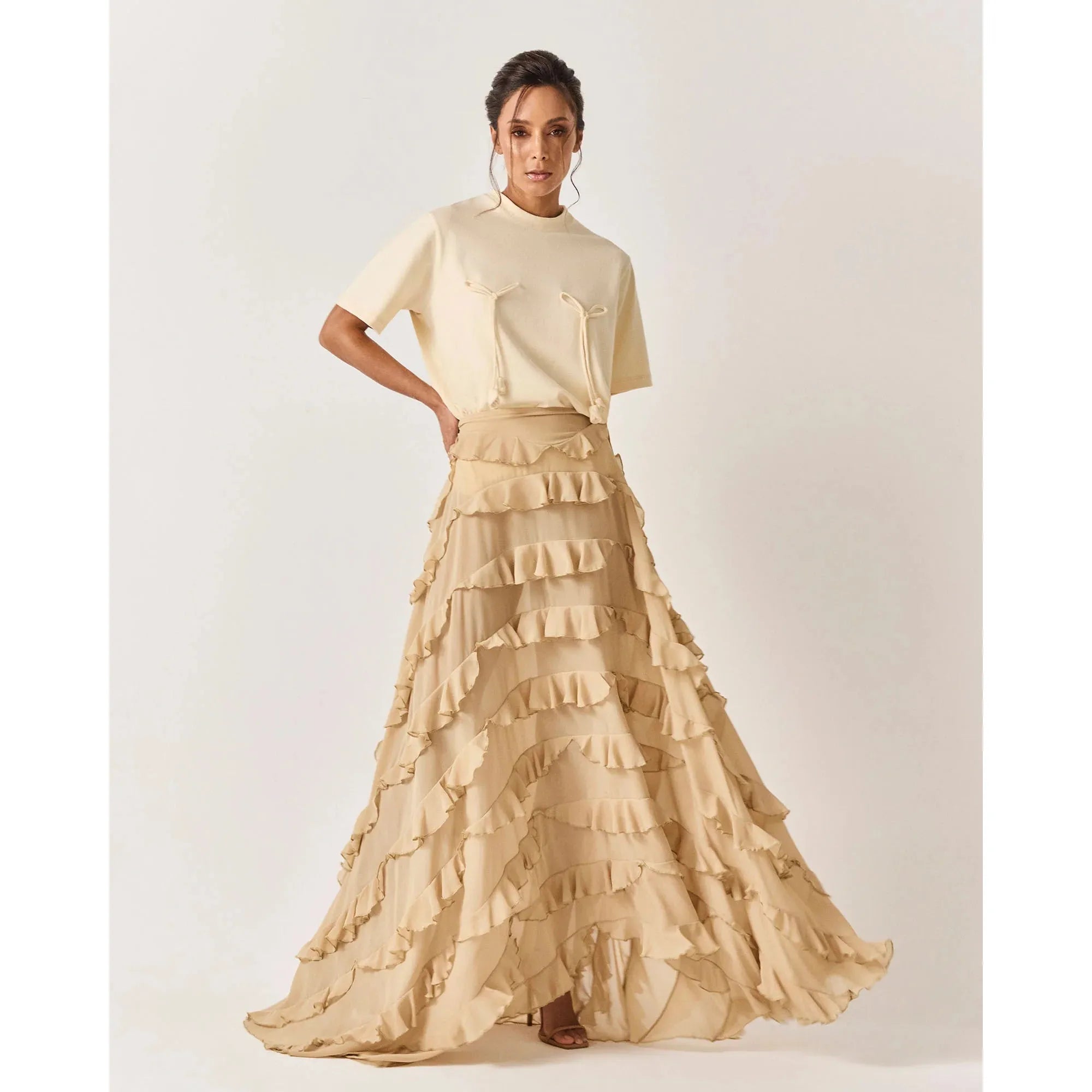 HL RIACHO SKIRT - BEIGE