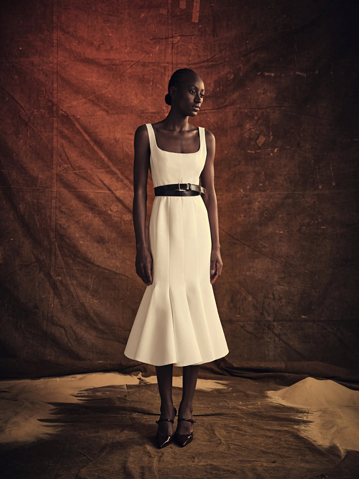 HL SILHOUETTE ATELIE DRESS - WHITE