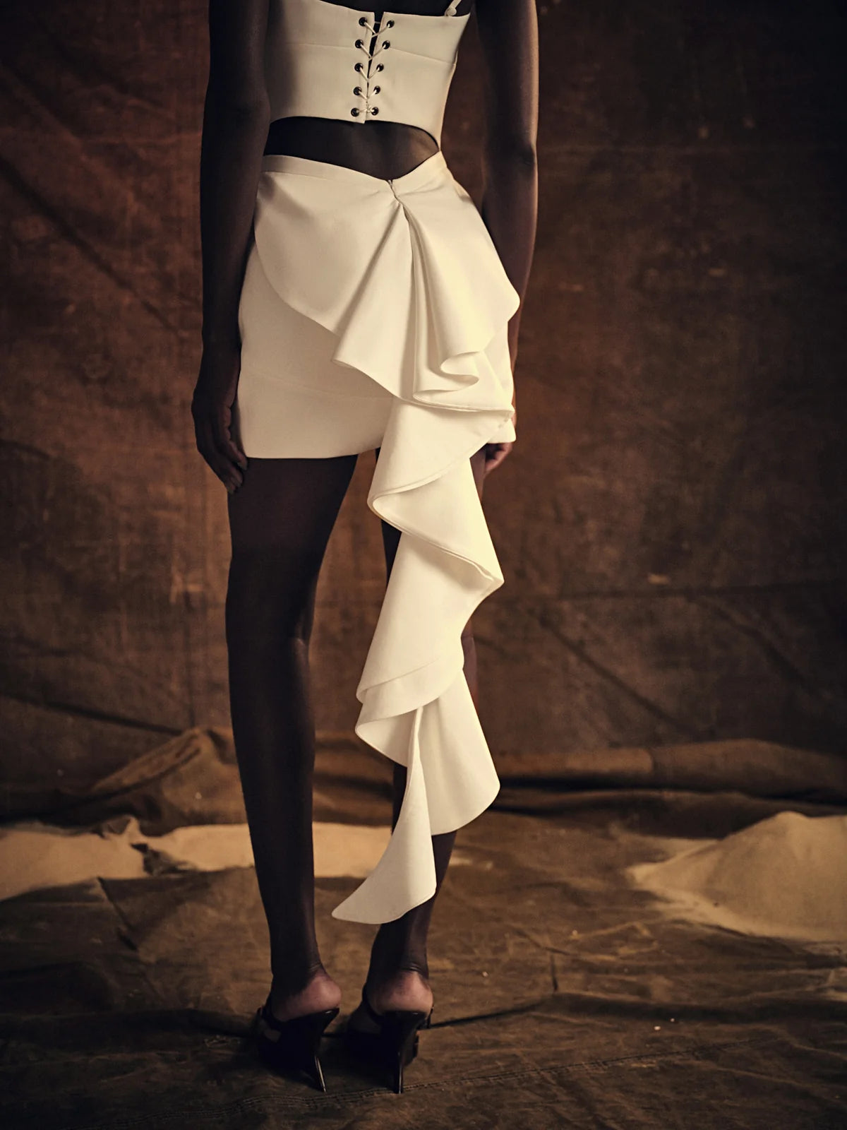 HL CASCATA ATELIER SKIRT - WHITE
