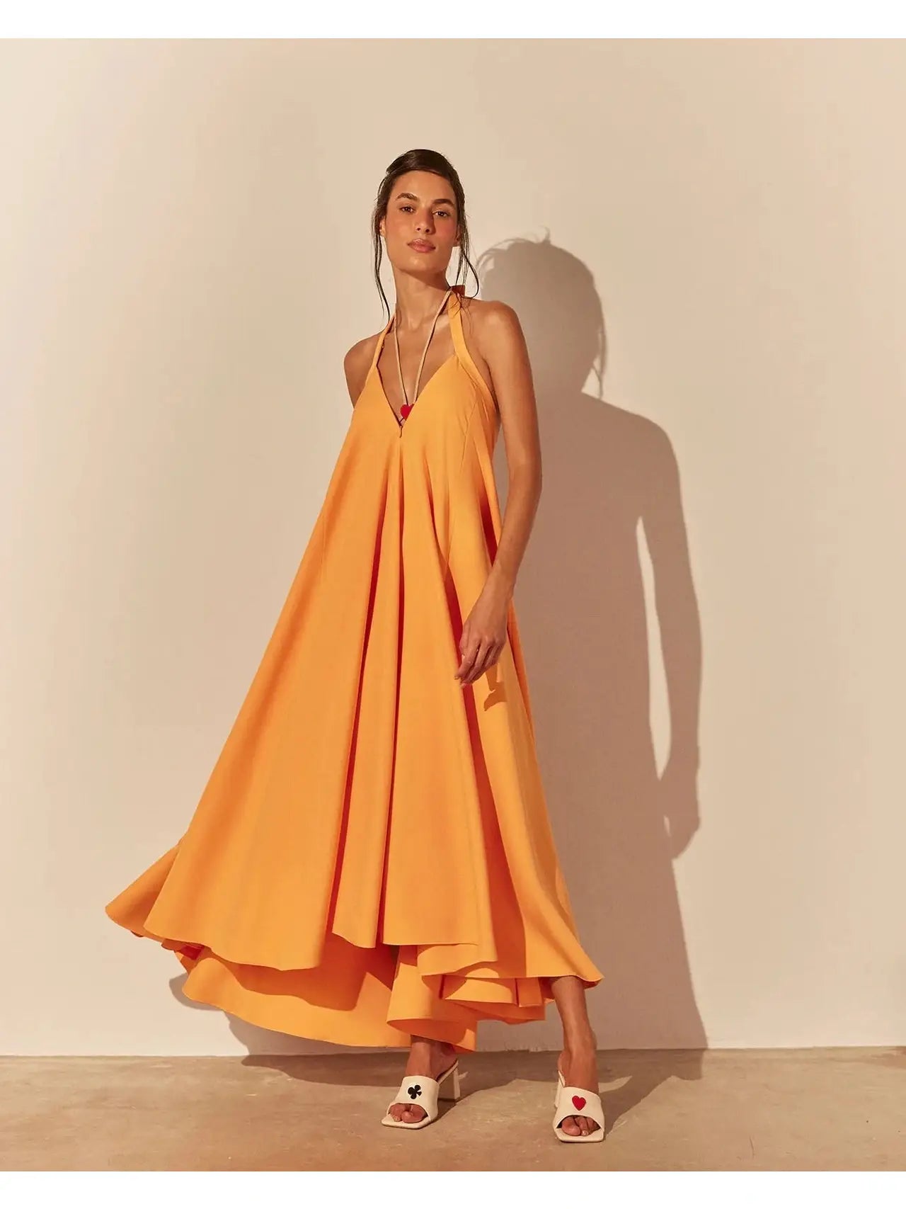 FULL LOOK LONG SKIRT ORANGE