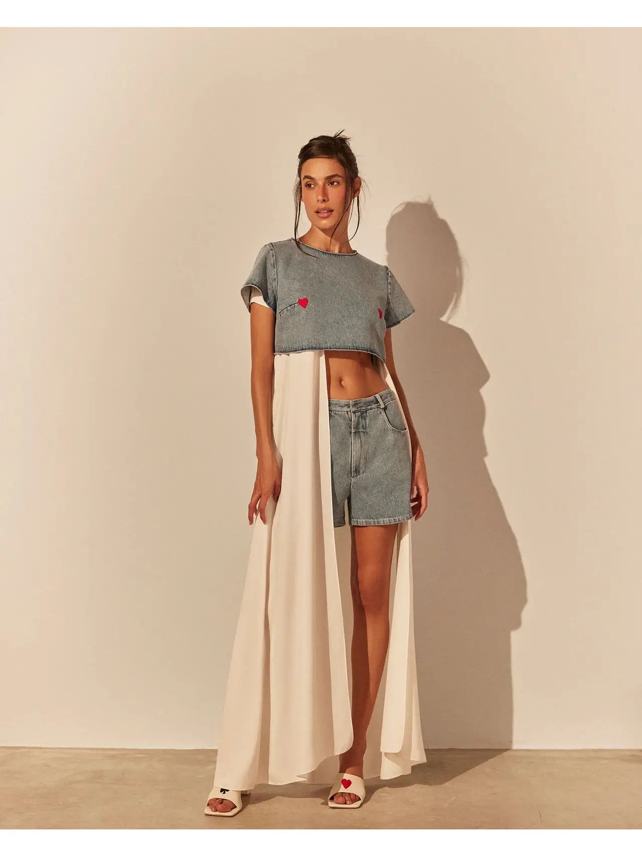 CROPPED JEANS NIPES - CLOUDY SKY BLUE