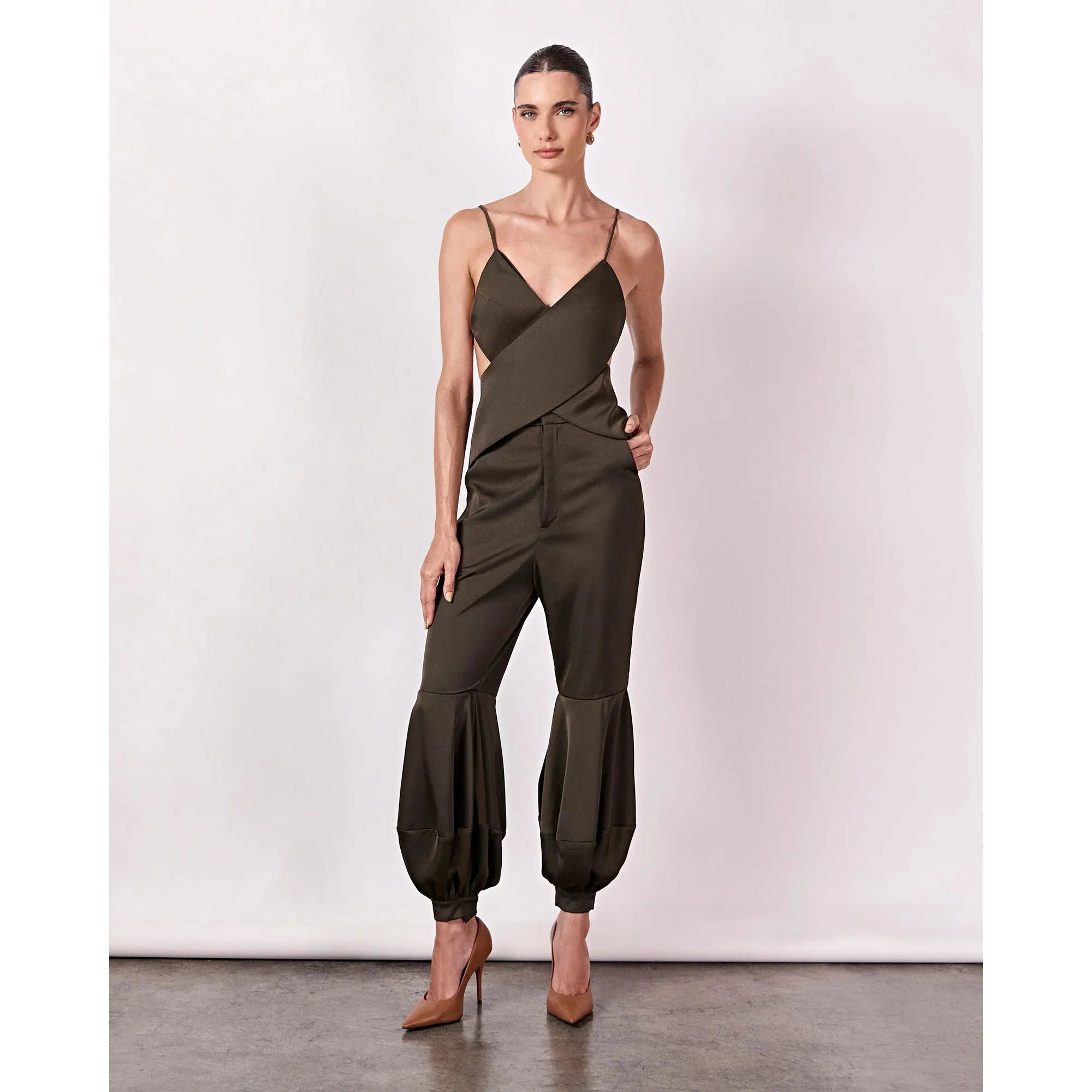 HL PONTE BLOUSE - GREEN