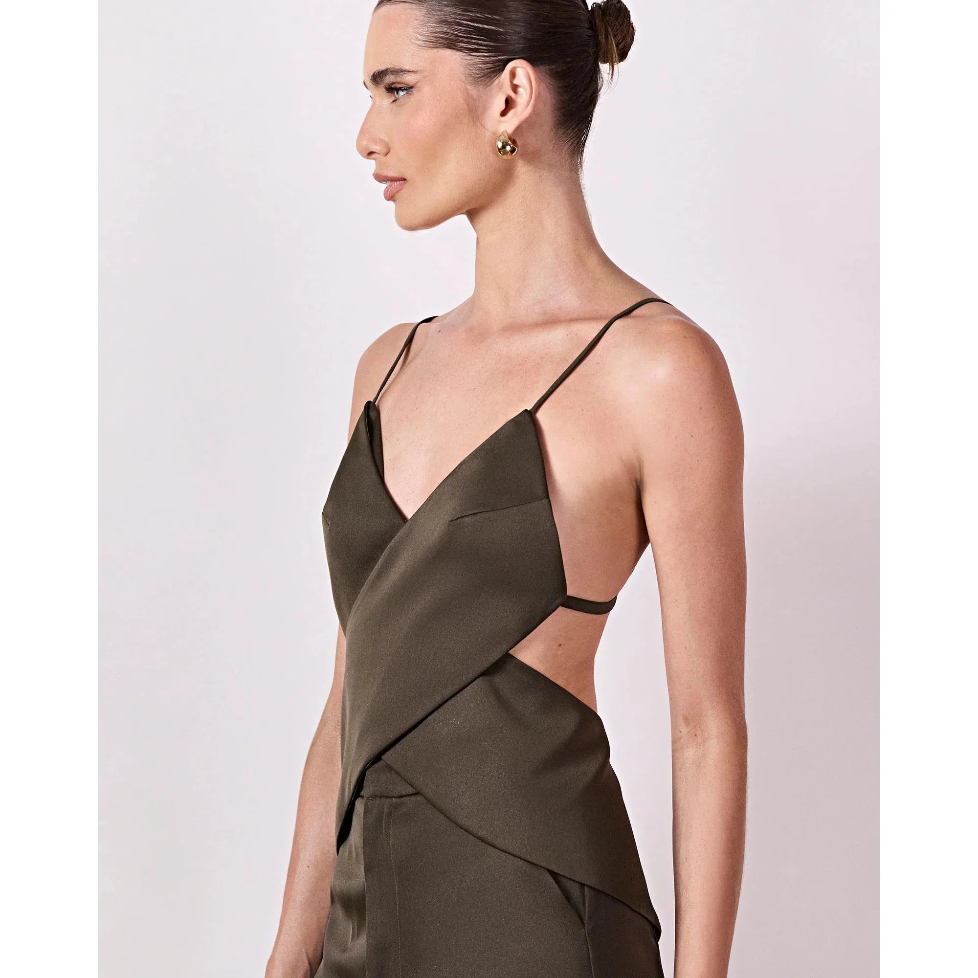 HL PONTE BLOUSE - GREEN