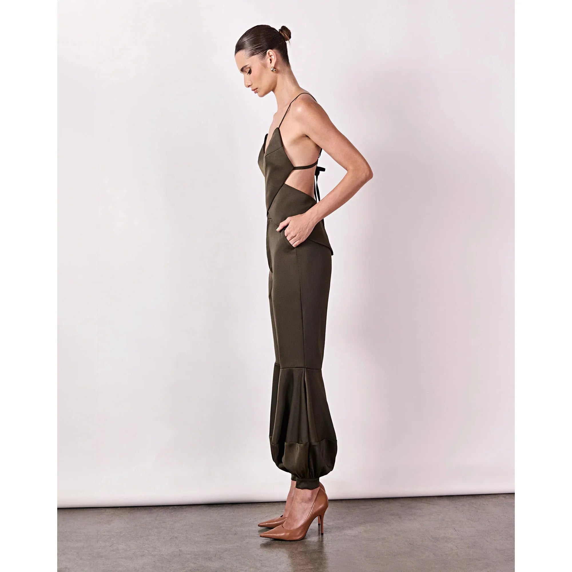 HL PONTE BLOUSE - GREEN