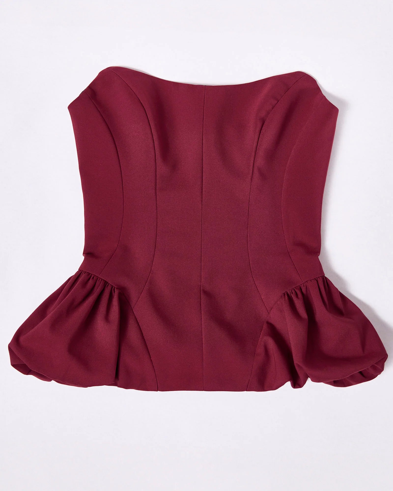 HL PEPLUM TOP - WINE