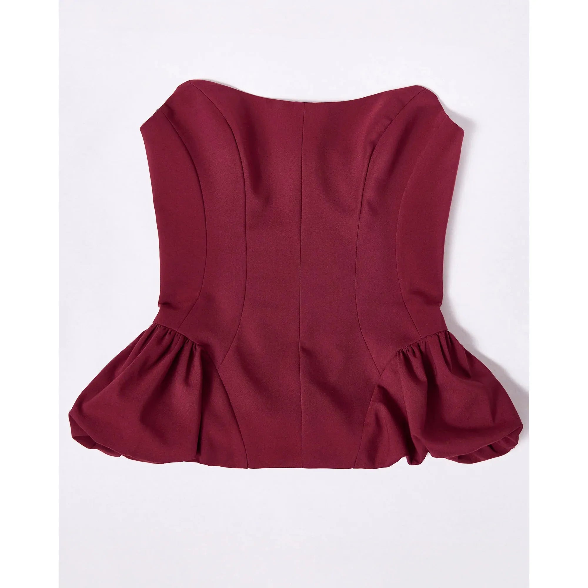 HL PEPLUM TOP - WINE