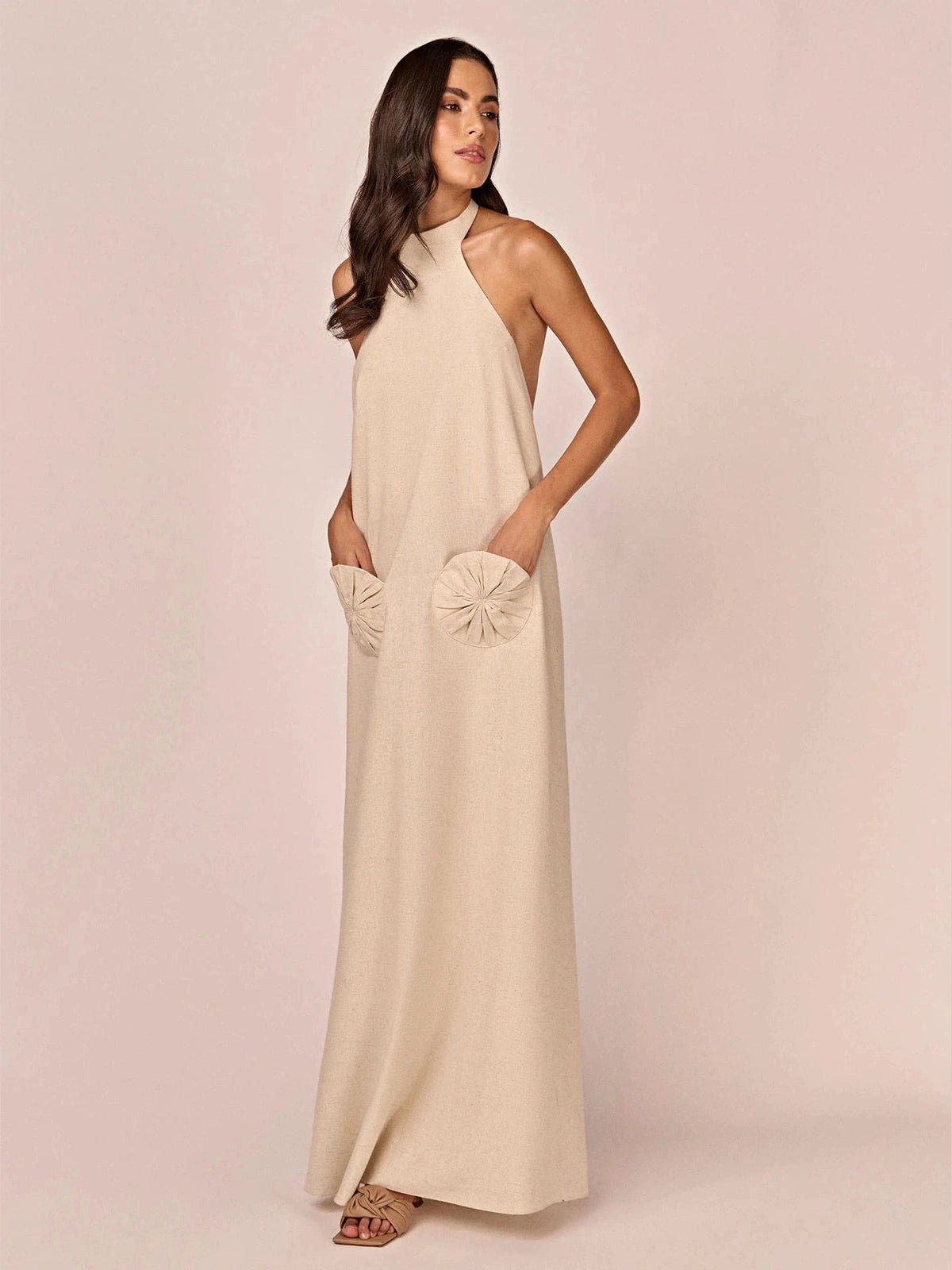 HL - LONG DAHLIA DRESS - NATURAL