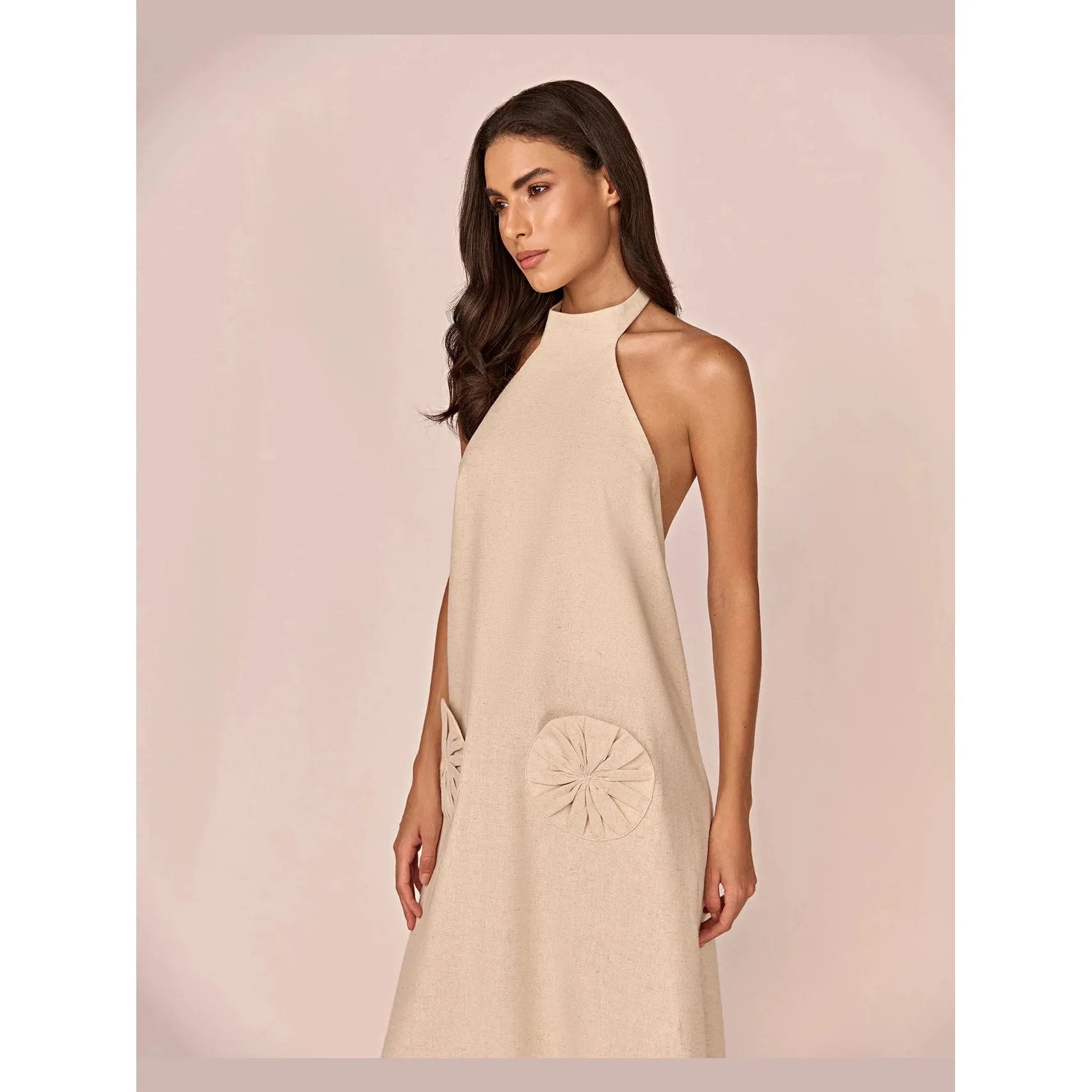 HL - LONG DAHLIA DRESS - NATURAL
