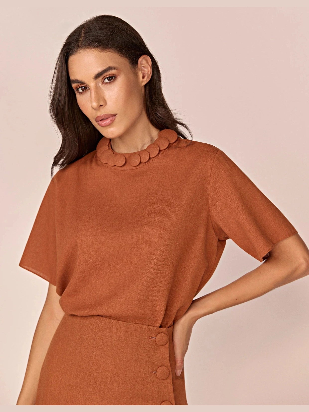 HL IFIGENIA MIDI SKIRT - BROWN