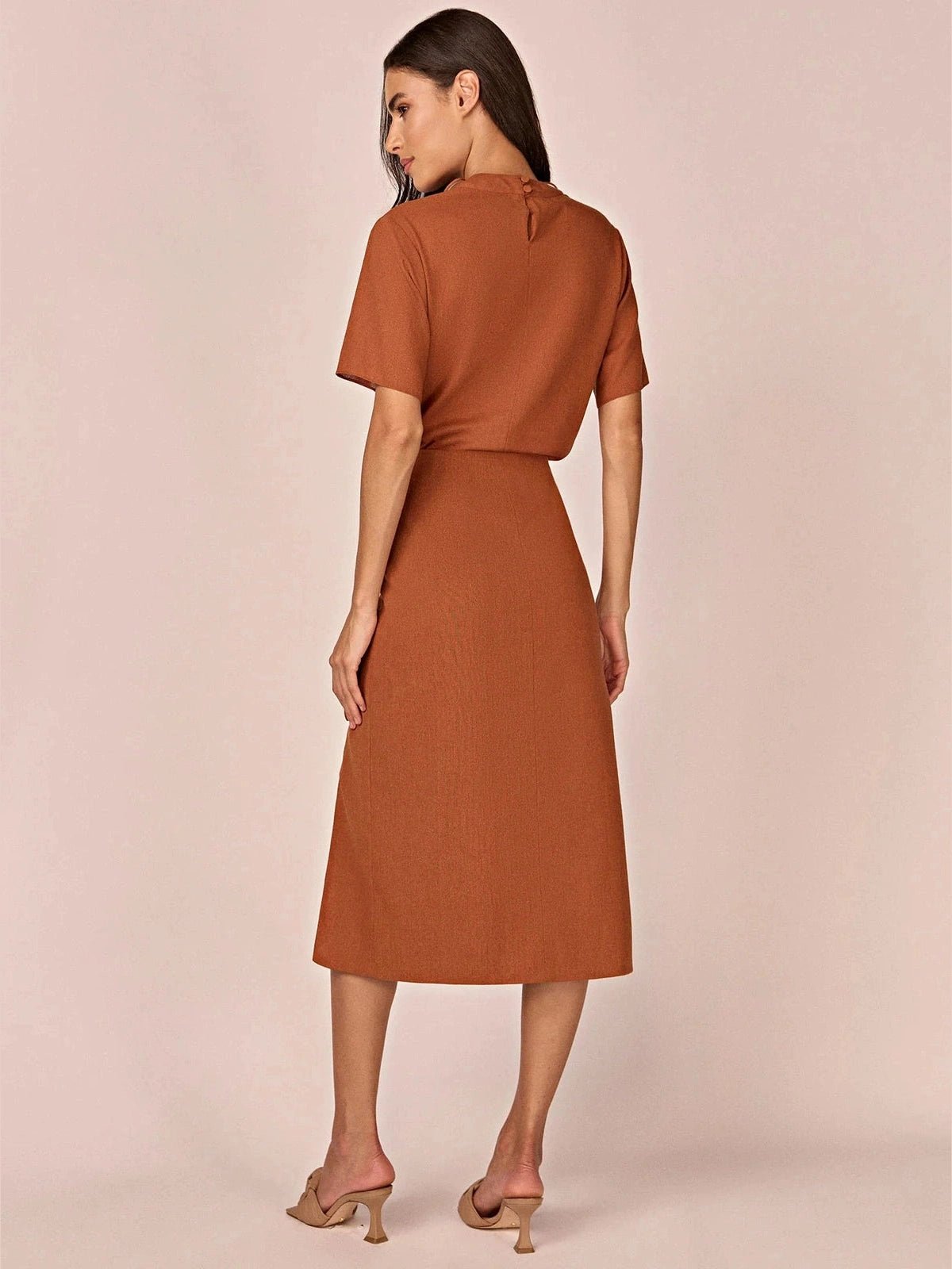 HL IFIGENIA MIDI SKIRT - BROWN