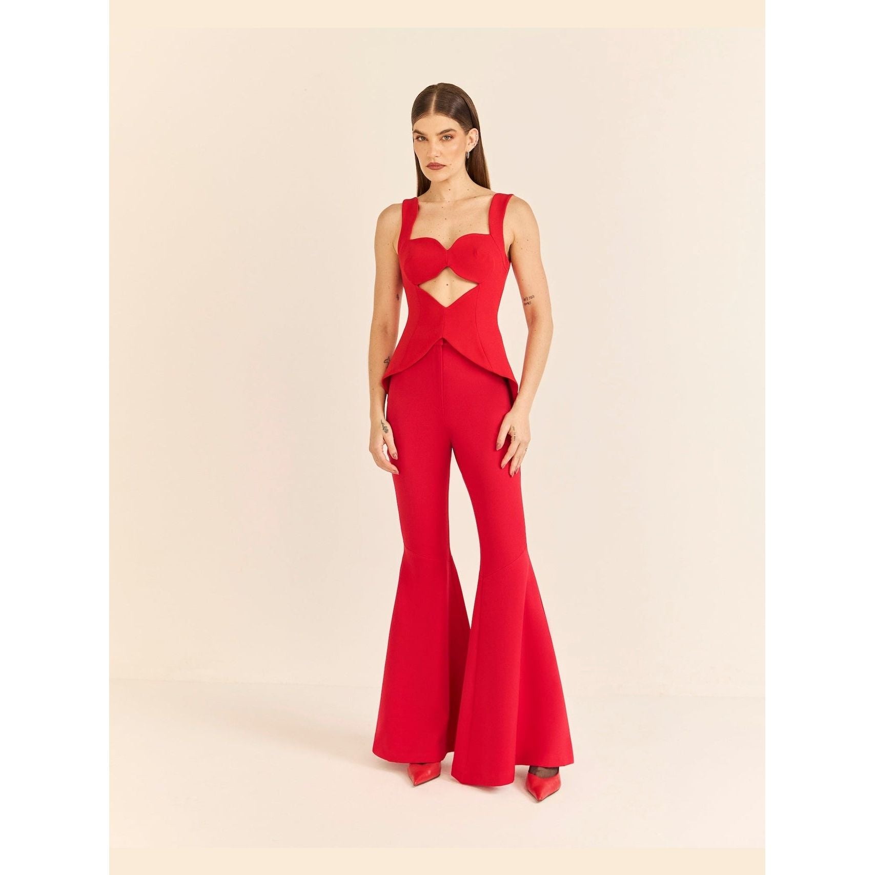 HL MOULAGE FLARE PANTS RED