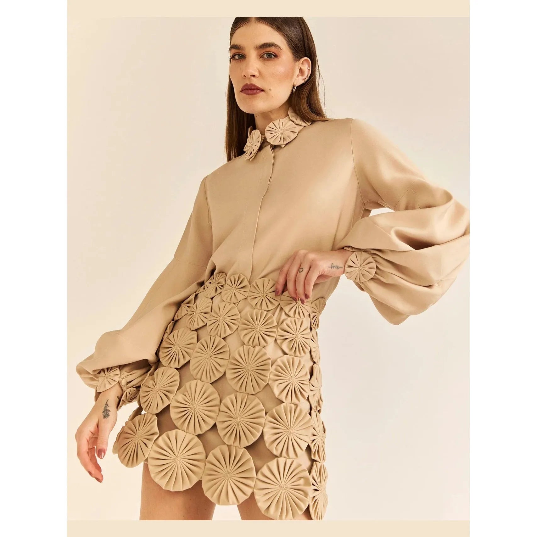 HL FUXICO SKIRT BEIGE