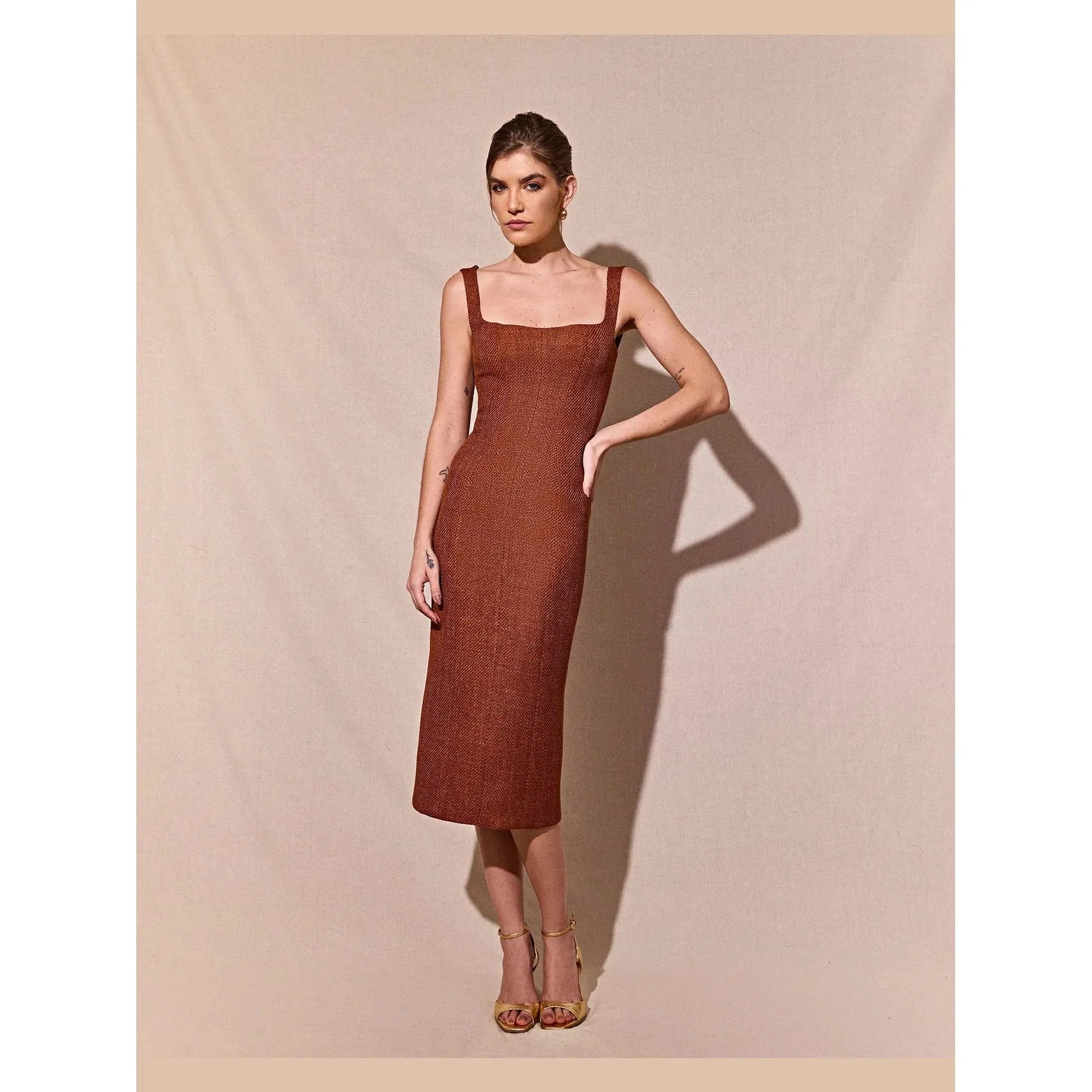 HL SELENIO DRESS BROWN