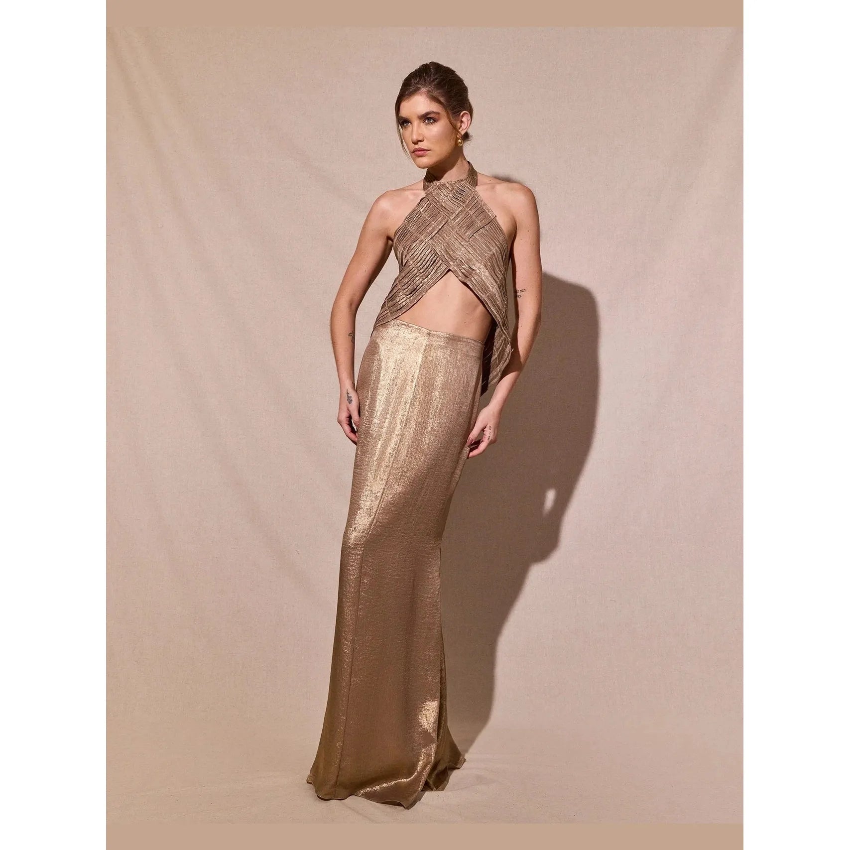 HL GLAMOUR GOLD TRAMA BLOUSE